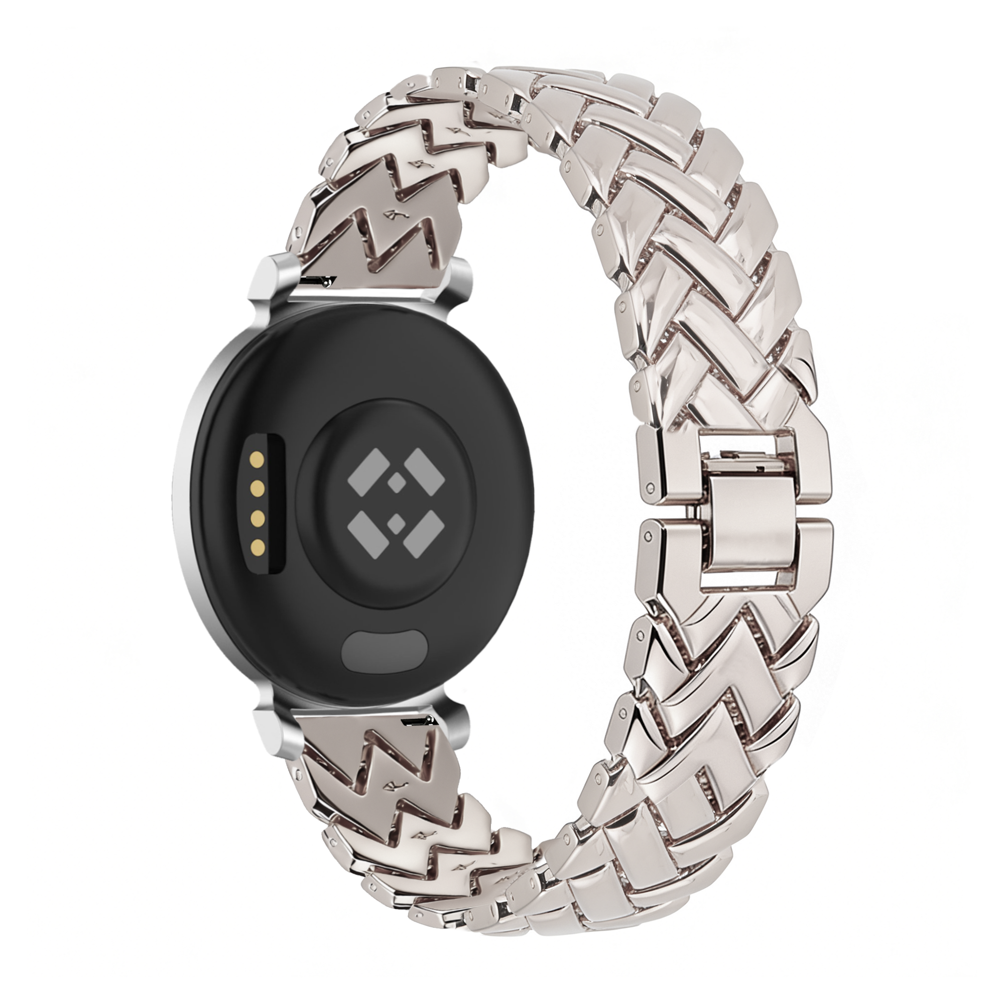 Bandz Bracelet metal 'V-Type' Pebble Round 2 - 14mm (lumière stellaire)