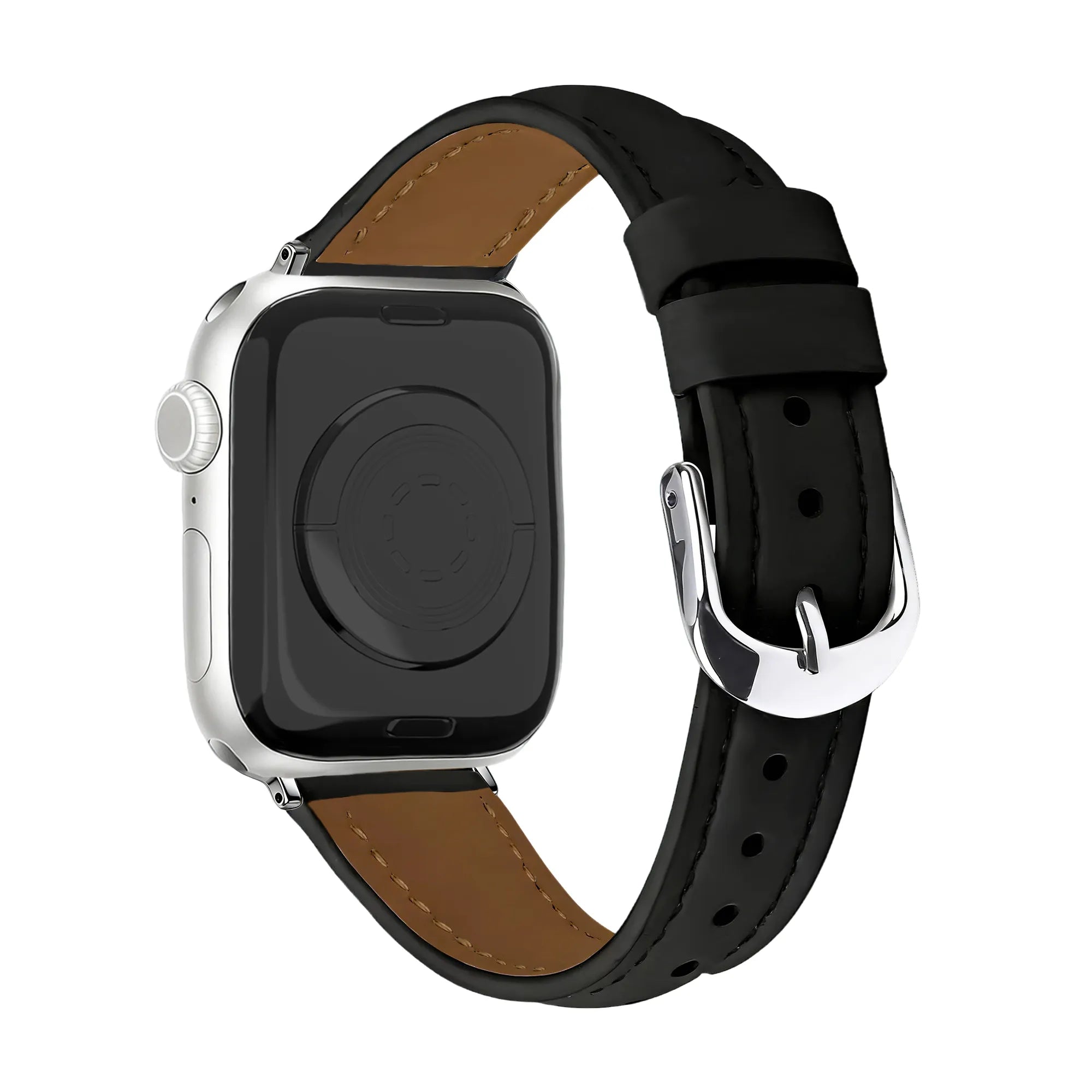 Bracelet cuir 'Slimfit' Apple Watch (noir)