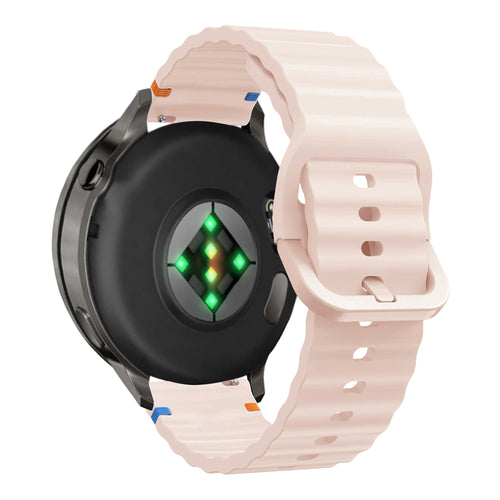 Bandz Bracelet silicone ondulé Garmin Forerunner 245 (rose clair)