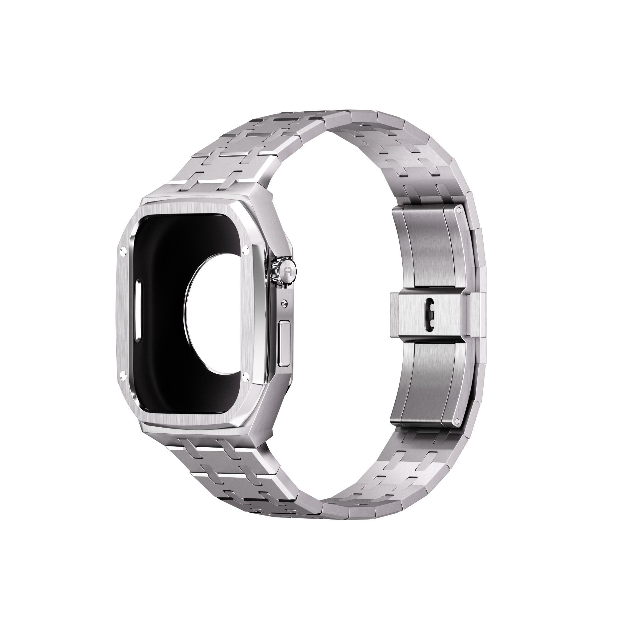 Reqior Apple Watch 45mm Case with Steel Strap (Silver)