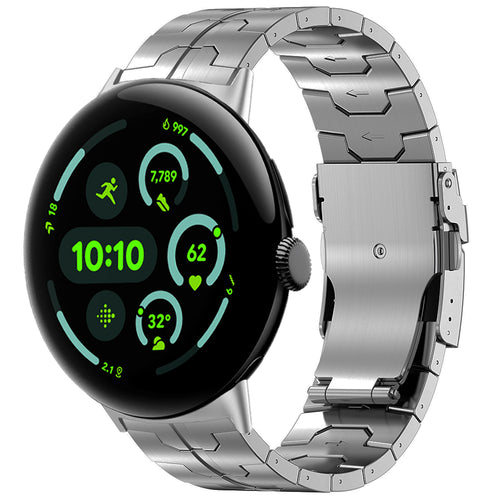 Google Pixel Watch 3 - 45mm 'Iron' Titanium Strap (Silver)