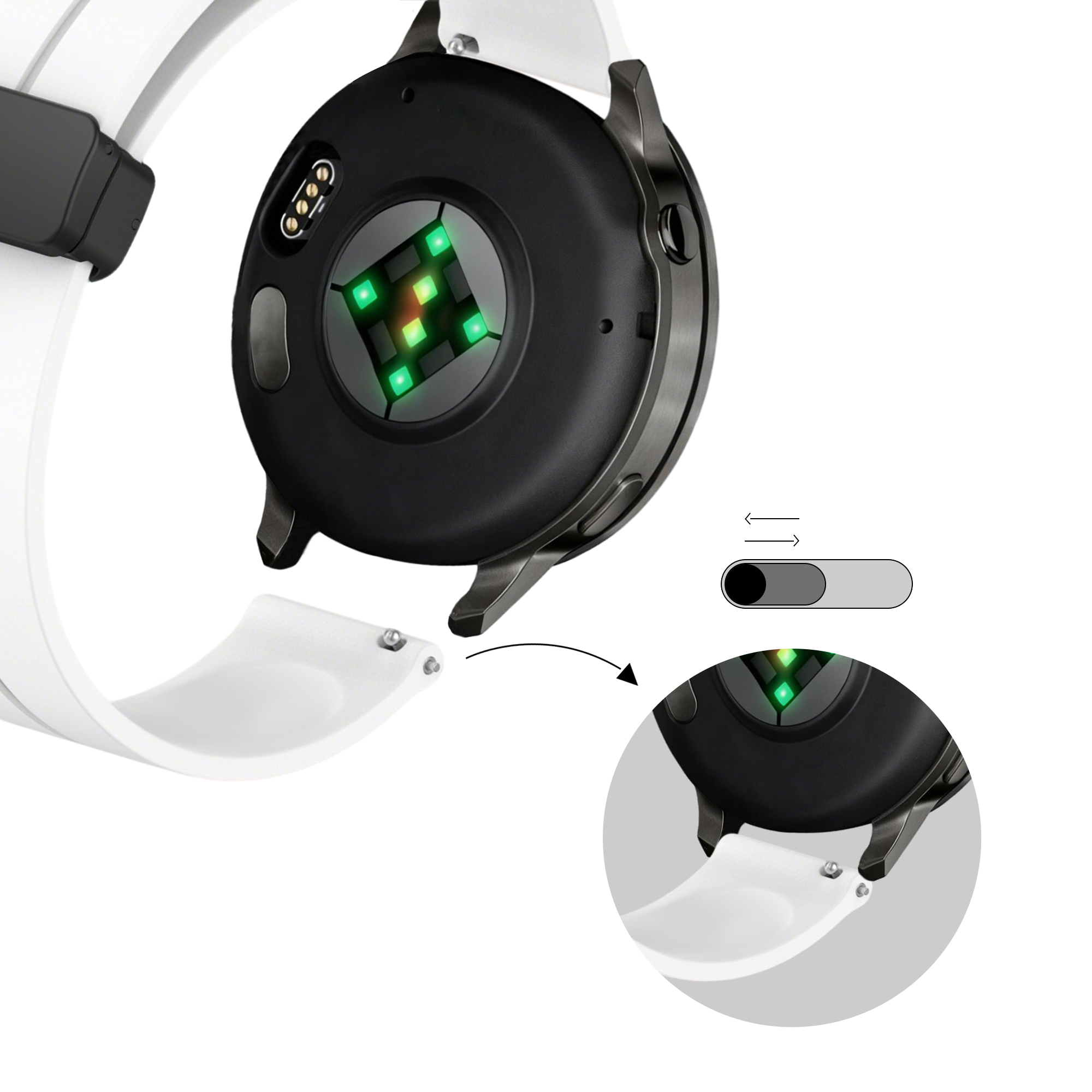 Bandz Garmin Venu 4 - 45mm Silicone Strap with D-Buckle (White)