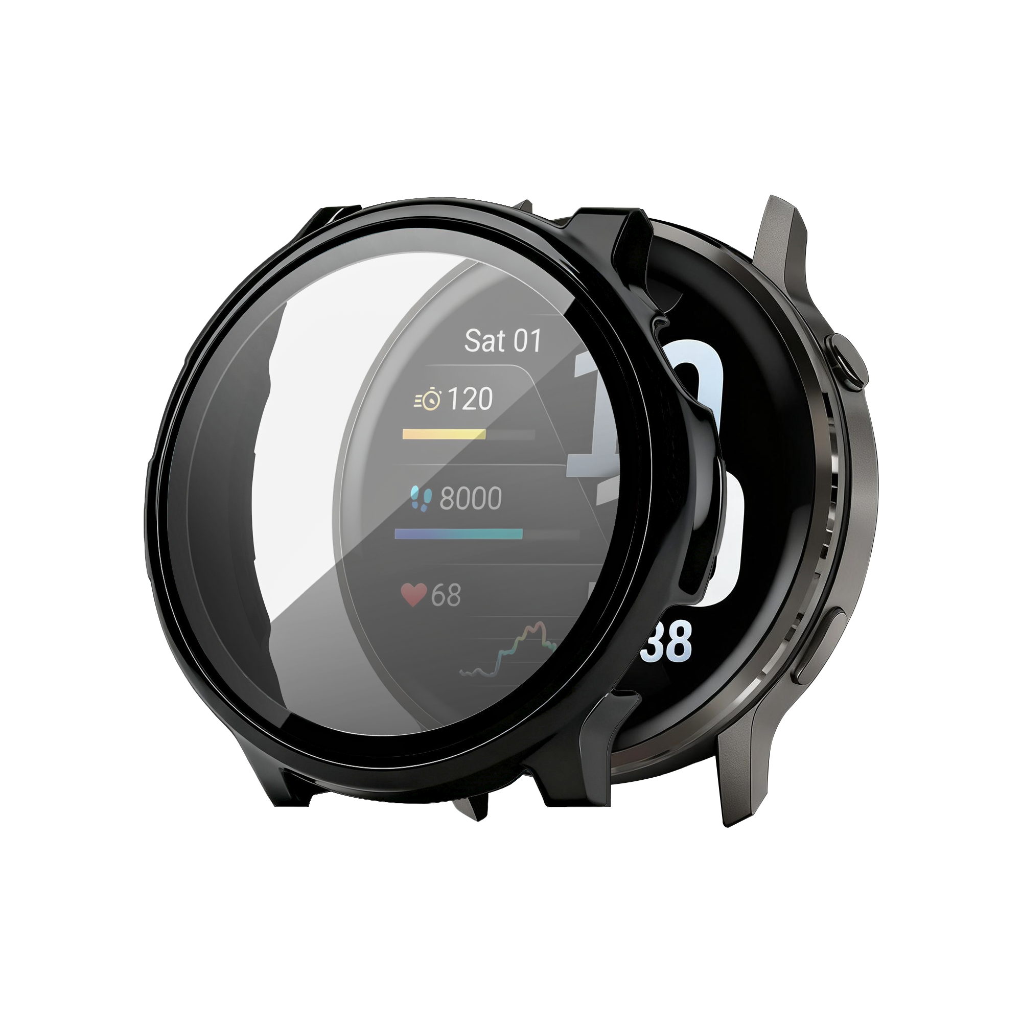 Bandz Protecteur Pc avec verre Garmin Venu 4 - 45mm (noir)