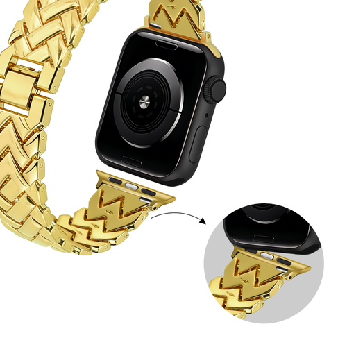 Bandz Apple Watch Metal Strap 'V-Type' (Gold)