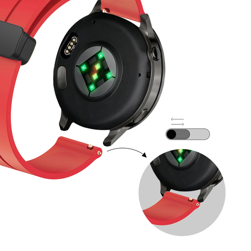 Bandz Bracelet silicone avec boucle en D Garmin Forerunner 245 (rouge)