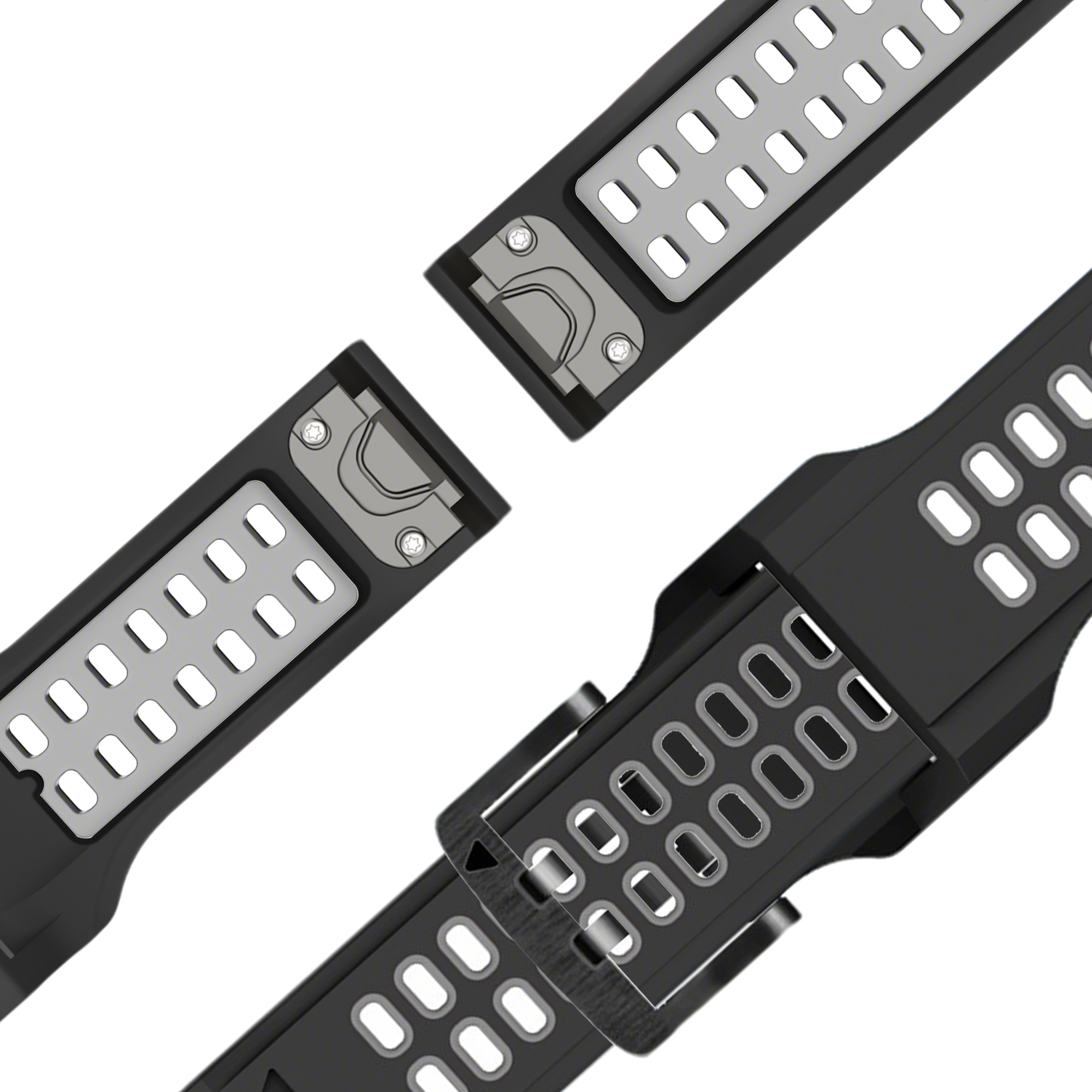 Bandz Garmin D2 Mach 2 - 47mm Sport Strap with Buckle (Black/Grey)