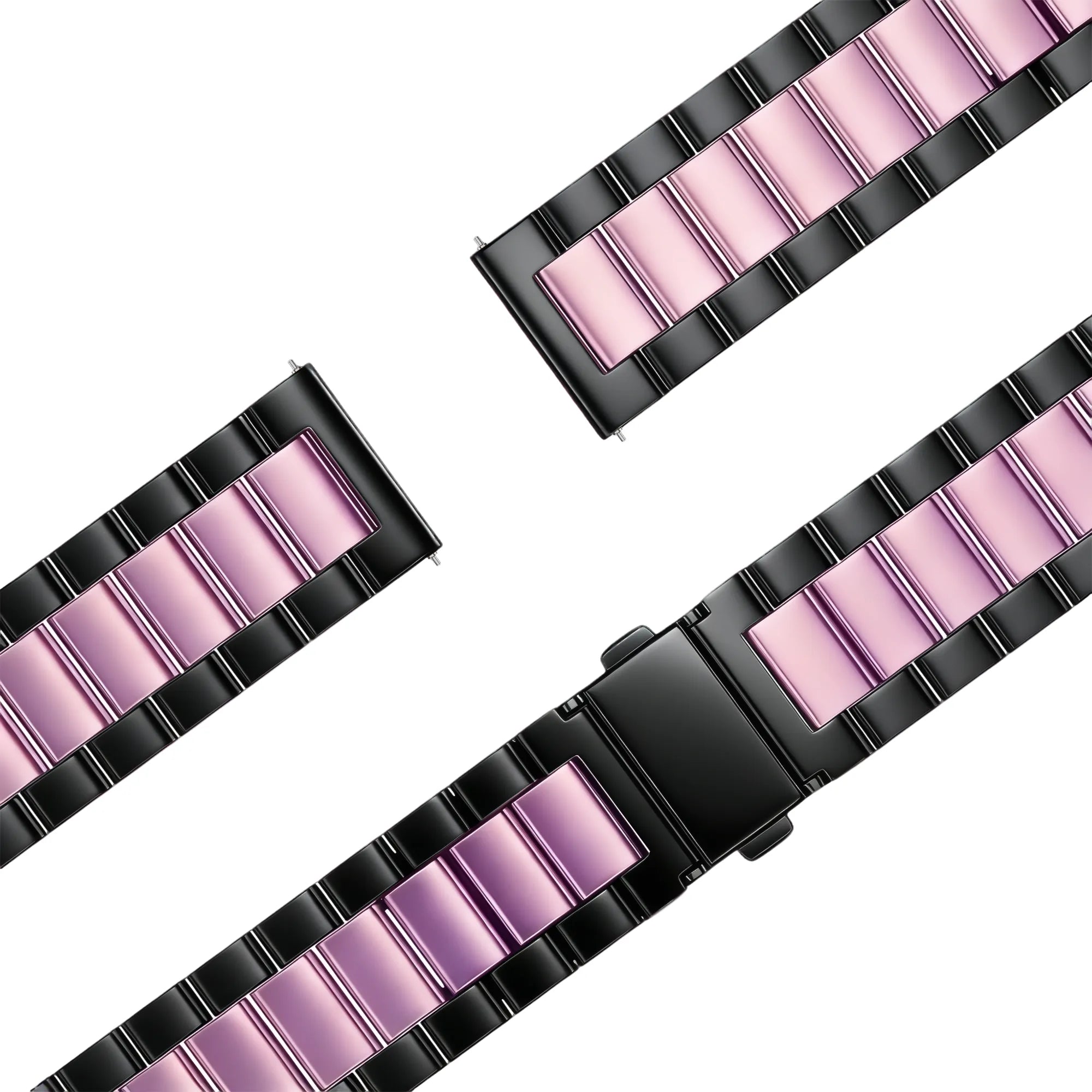 Bandz Bracelet acier 'Classic' Garmin Vivomove 3s (noir/rose)