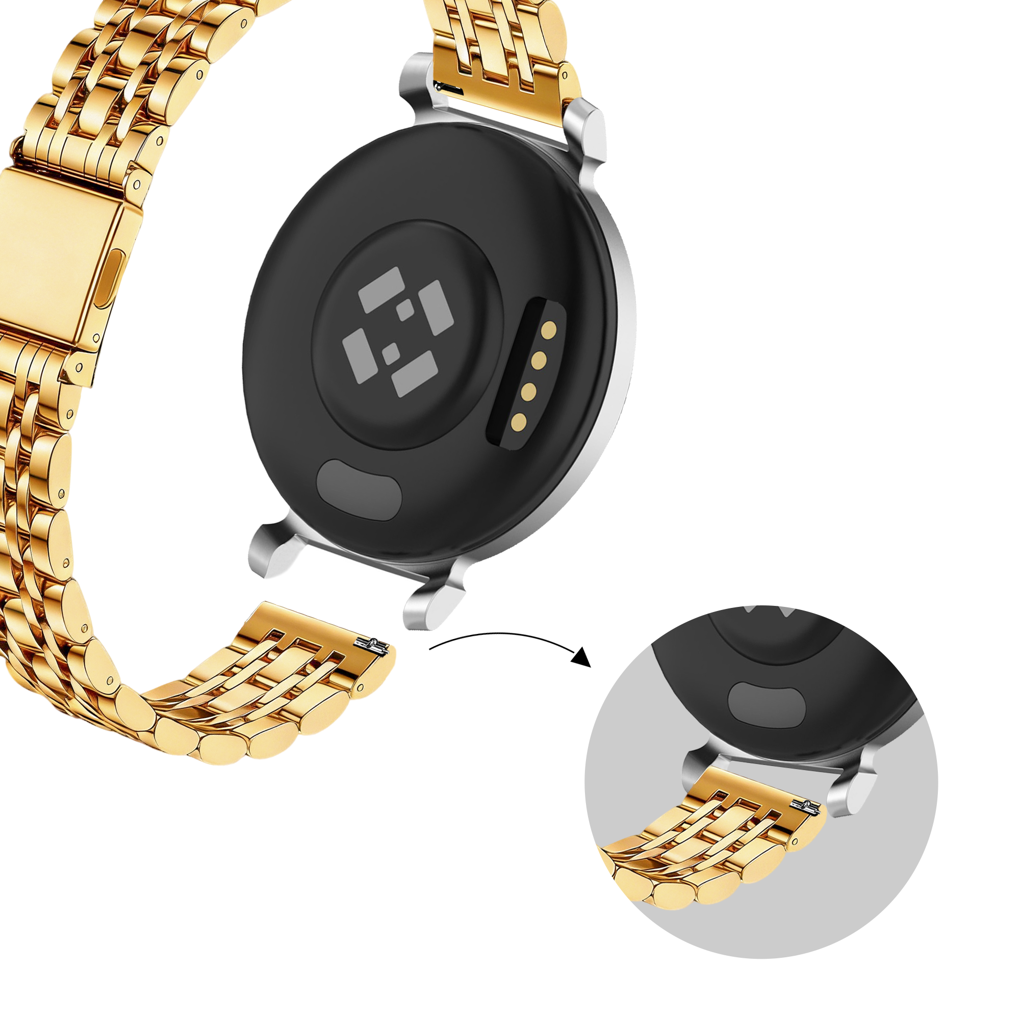 Bandz Garmin Lily 2 Steel Strap 'Deluxe' (Gold)
