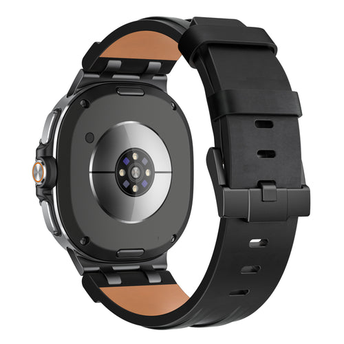 Bracelet cuir solide Samsung Galaxy Watch 8 - 44mm (noir)
