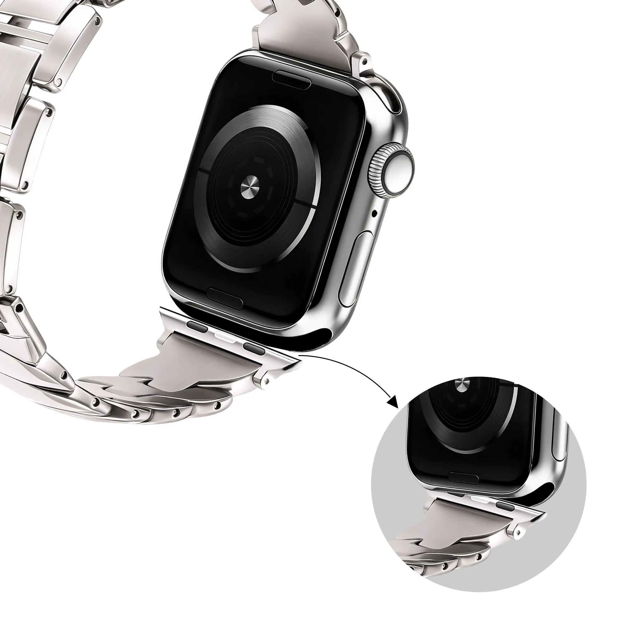 Bandz Bracelet acier premium 'Twisted' Apple Watch (lumière stellaire)