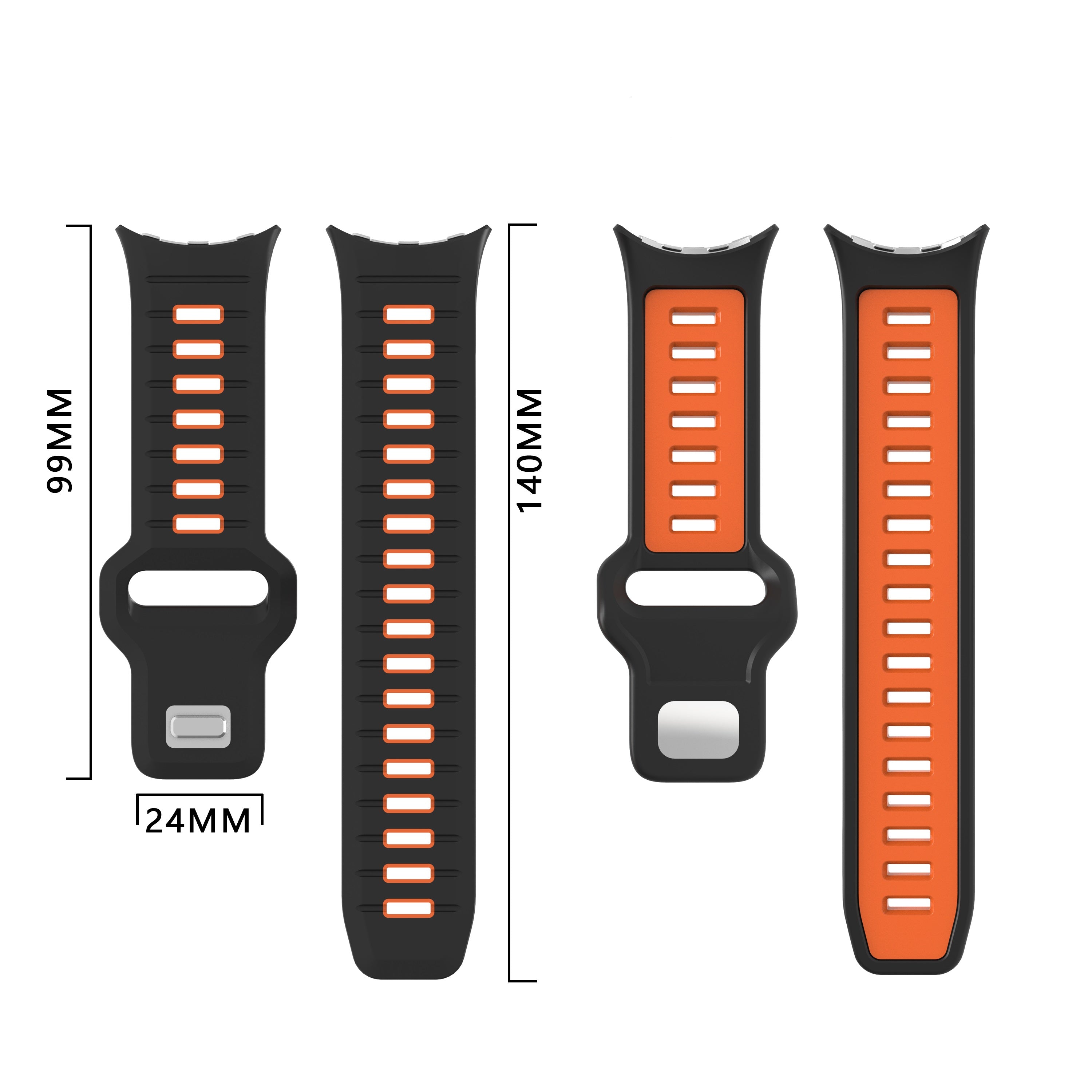 Bracelet sport Outdoor Google Pixel Watch 4 - 45mm (noir/orange)