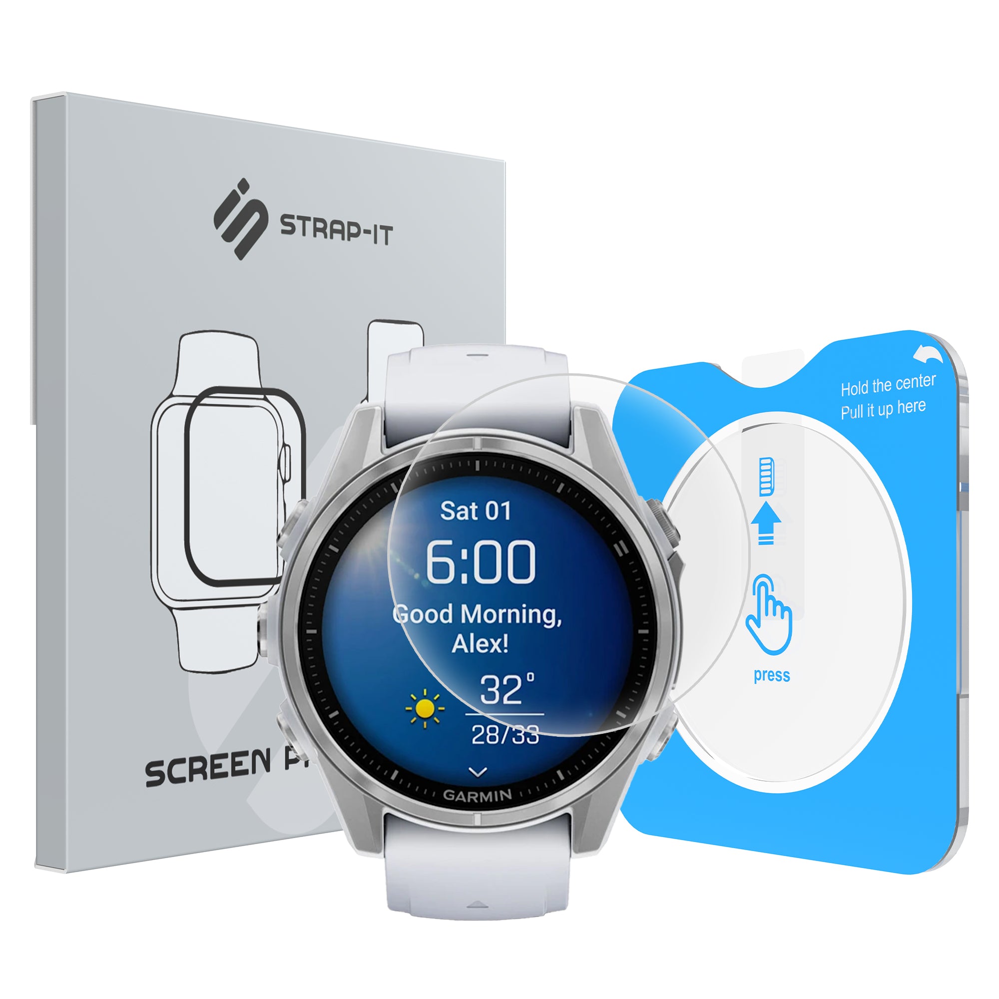 Screenprotector with One-Click Tool - Garmin Fenix 8 - 43mm