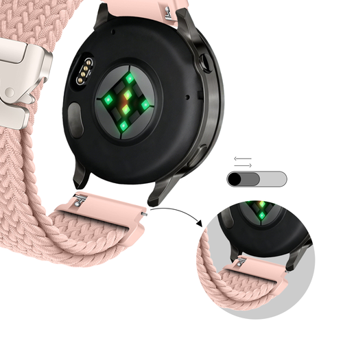 Bandz Garmin Vivoactive 4s Braided Strap 'Parachute' (Pink)