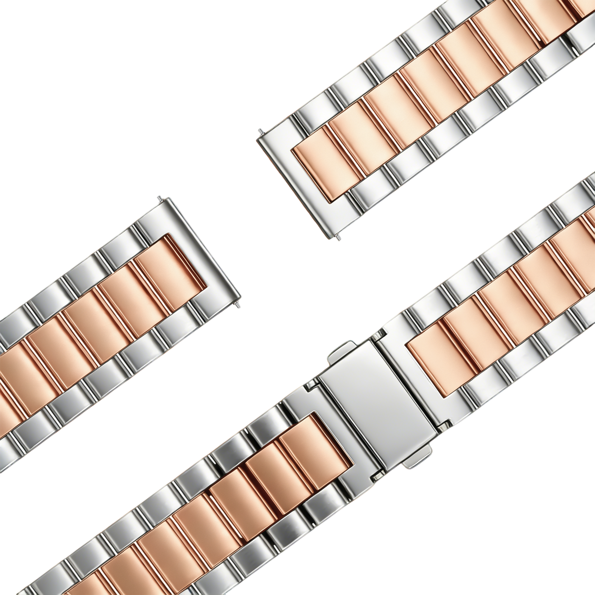 Bandz Garmin Venu SQ Steel Strap 'Classic' (Silver/Rose Gold)