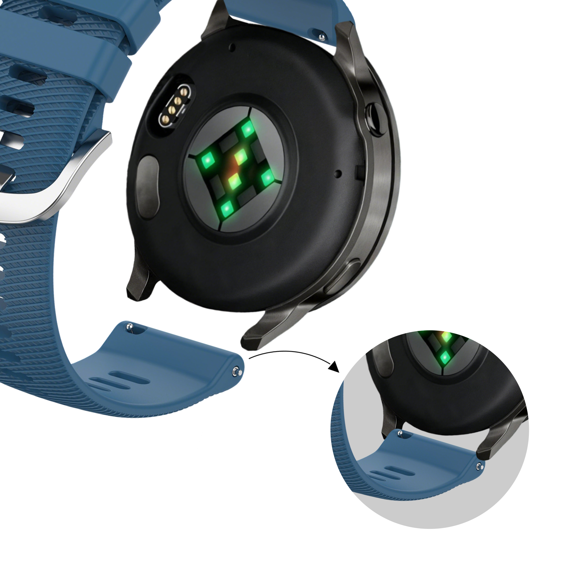 Bandz Bracelet silicone 'Deluxe' Garmin Forerunner 265s (bleu)