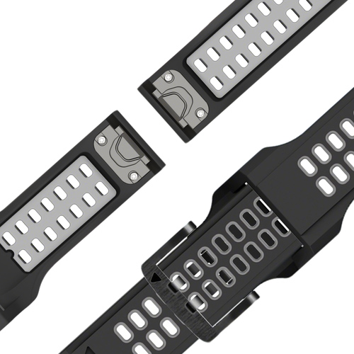 Bandz Bracelet sport avec boucle Garmin Enduro 1 / 2 / 3 (noir/gris)