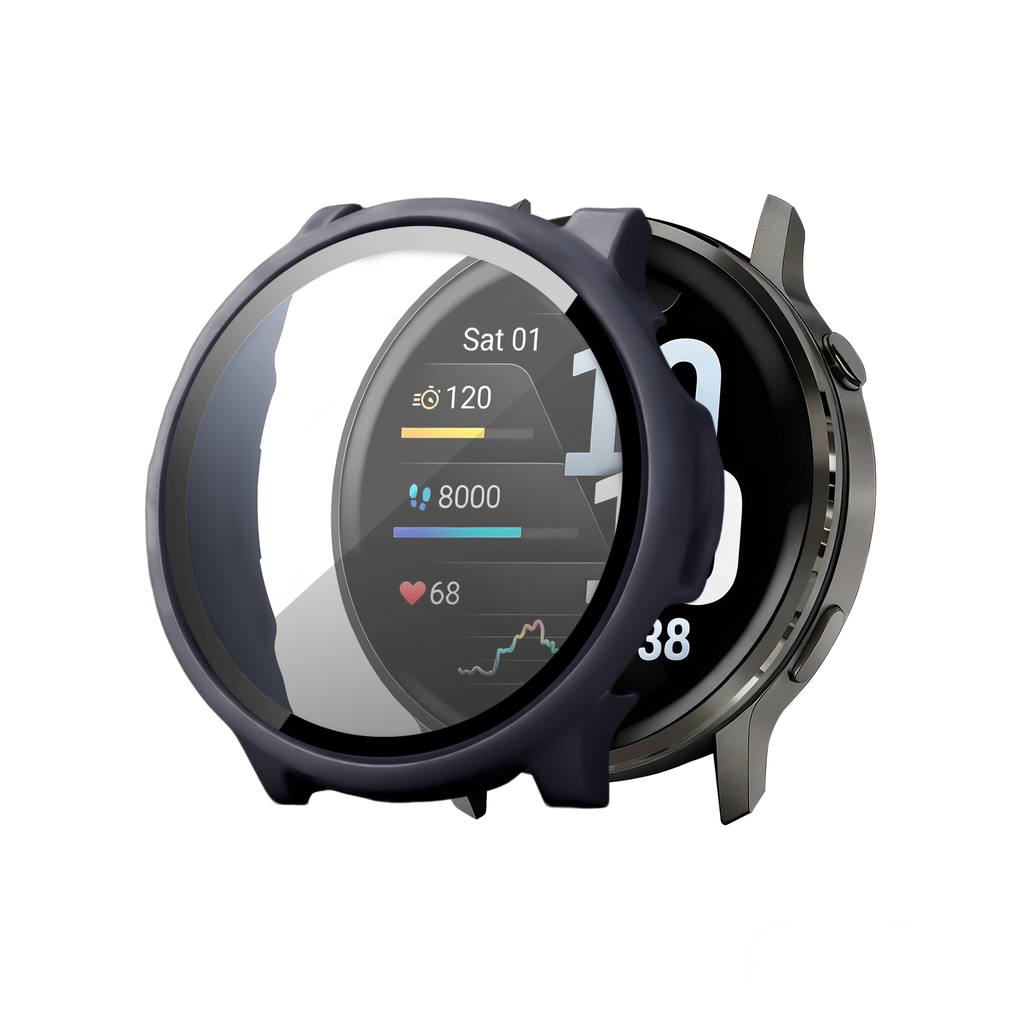 Bandz Protecteur Pc avec verre Garmin Venu 4 - 45mm (bleu)