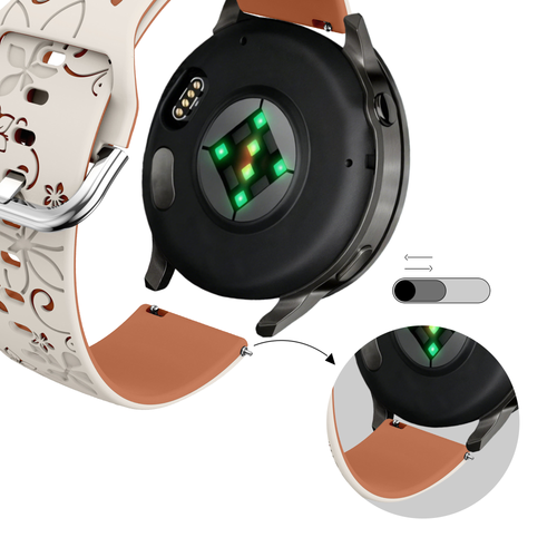 Bandz Bracelet silicone 'Fleurs' Garmin Venu 4 - 41mm (lumière stellaire/marron)