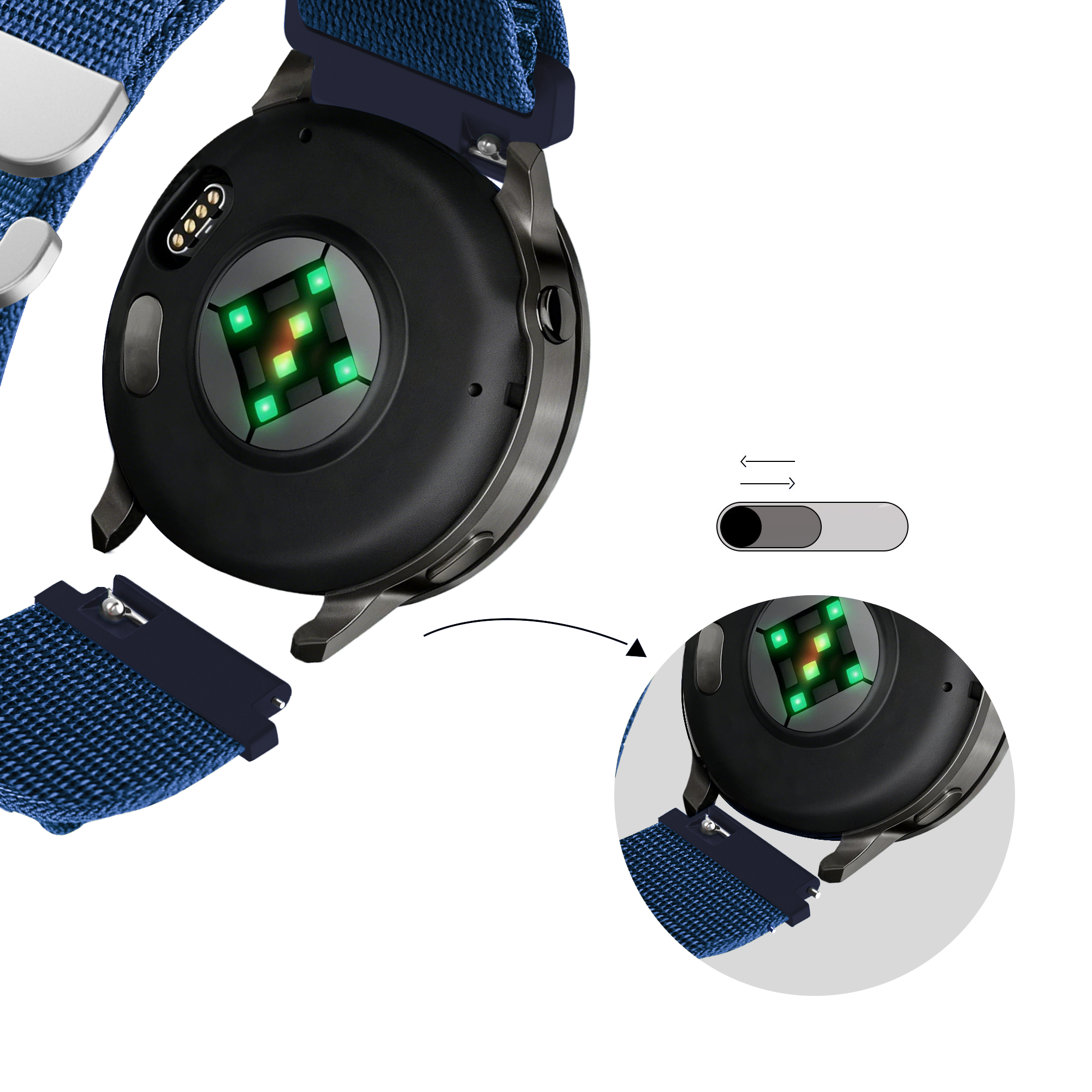 Bandz Garmin Venu 4 - 45mm Alpine Nylon Strap (Blue)