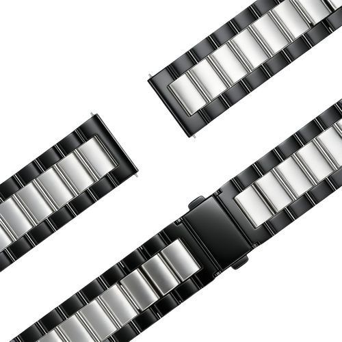 Bandz Bracelet acier 'Classic' Garmin Vivomove Style (noir/argent)