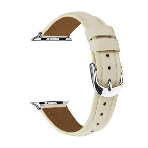 Bracelet cuir 'Slimfit' Apple Watch (beige)