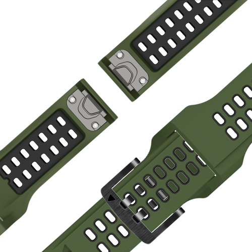 Bandz Garmin Instinct E - 45mm Buckled Sport Strap (Green/Black)