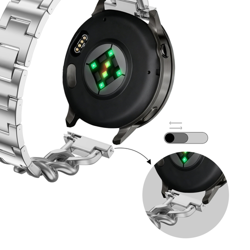 Bandz Bracelet métal 'Chaînes' Garmin Venu 4 - 41mm (argent)