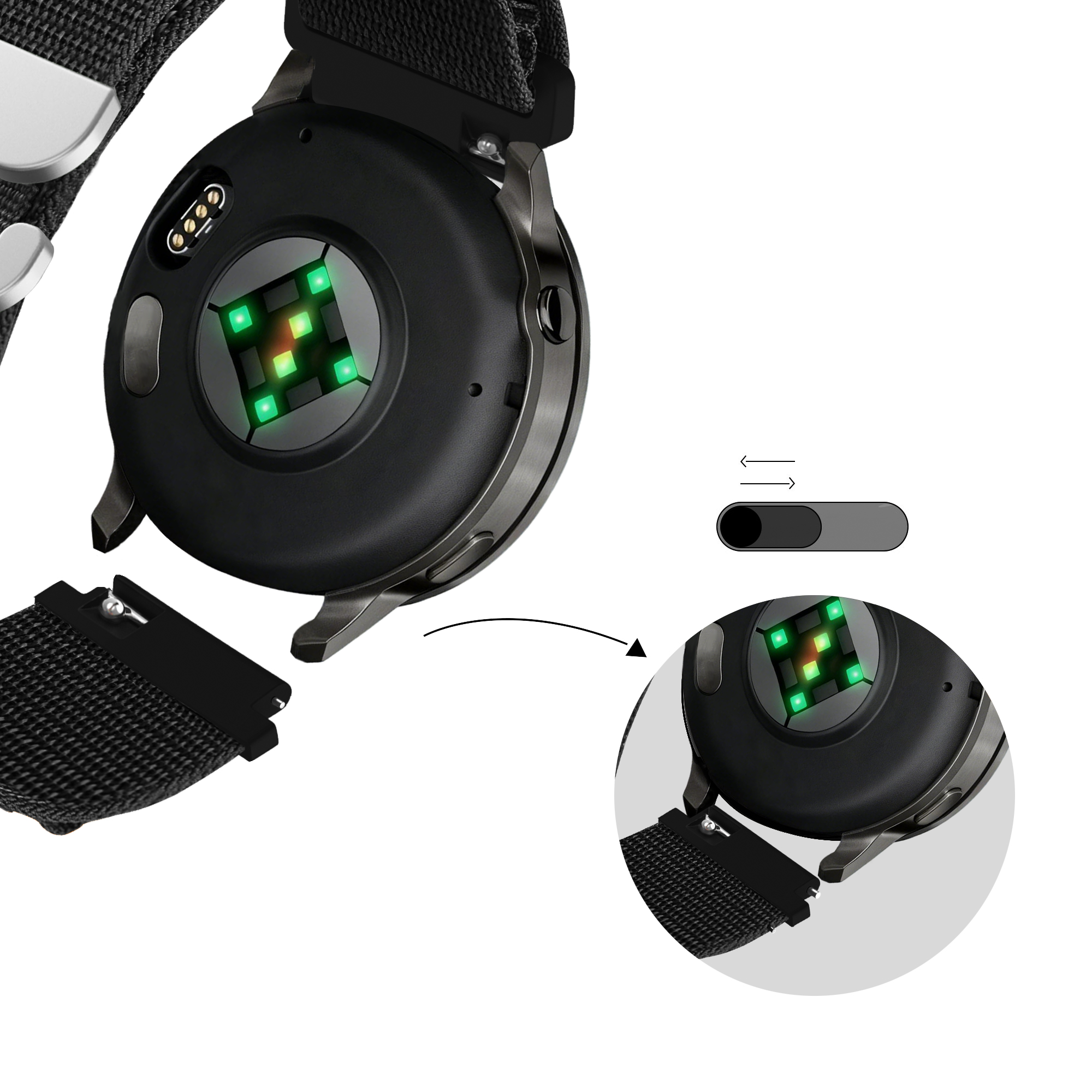 Bandz Bracelet Alpine Garmin Bounce 2 (noir)