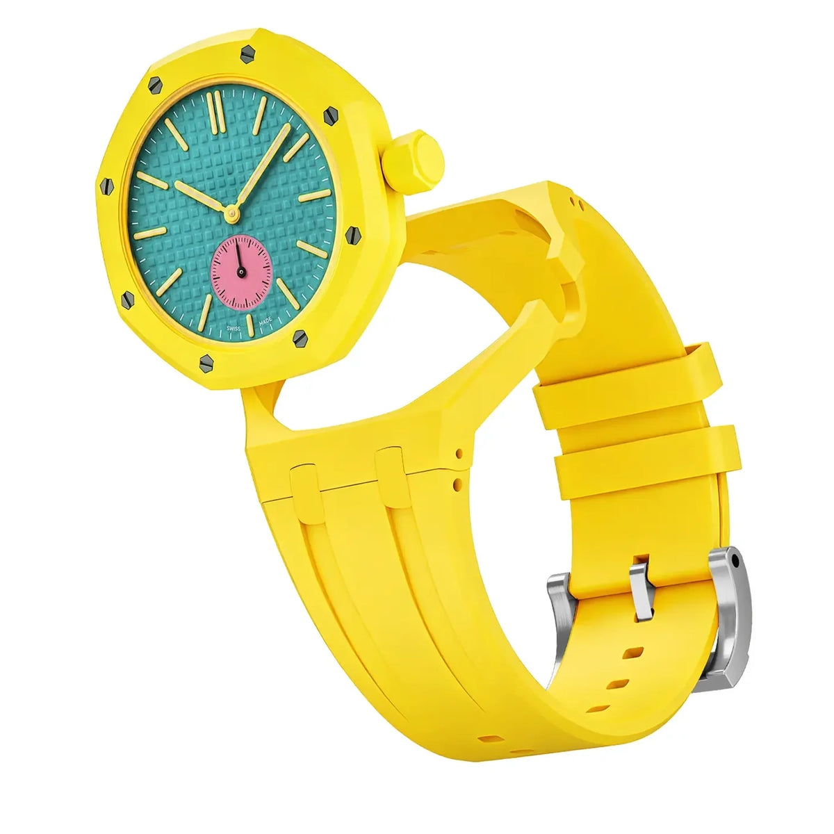 Bracelet silicone - 3 heures Swatch Royal Pop (jaune)