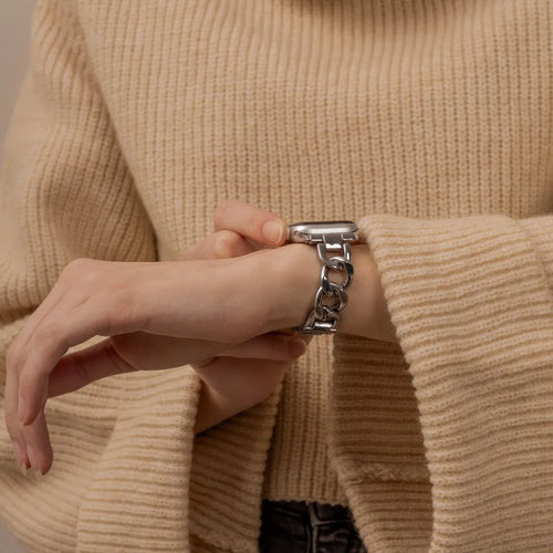 Bracelet acier chaîne Apple Watch (argent)