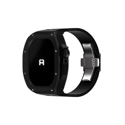 Reqior Apple Watch 45mm Polymer Case with Rubber Strap (Carbon Black)