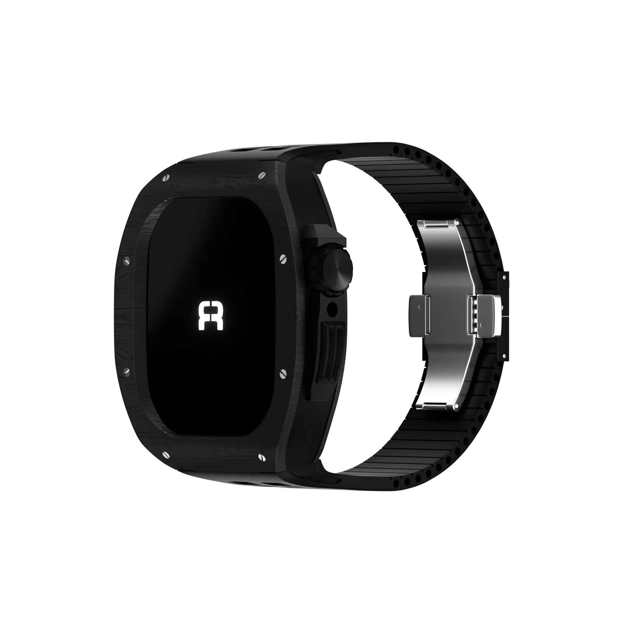 Reqior Boîtier en polymère avec bracelet en caoutchouc Apple Watch 45mm (chabon noir)