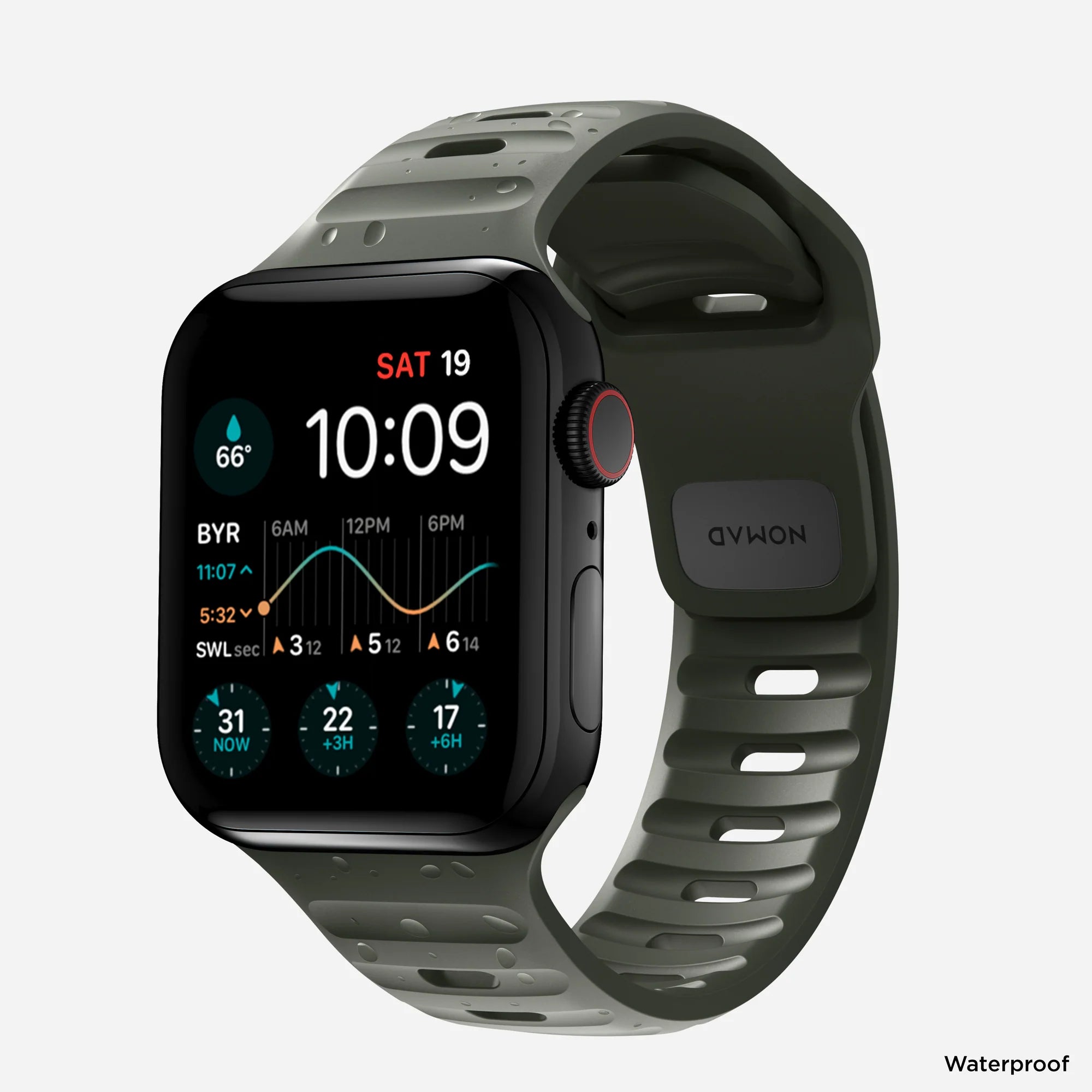Nomad Bracelet silicone sport Apple Watch (vert cendré)