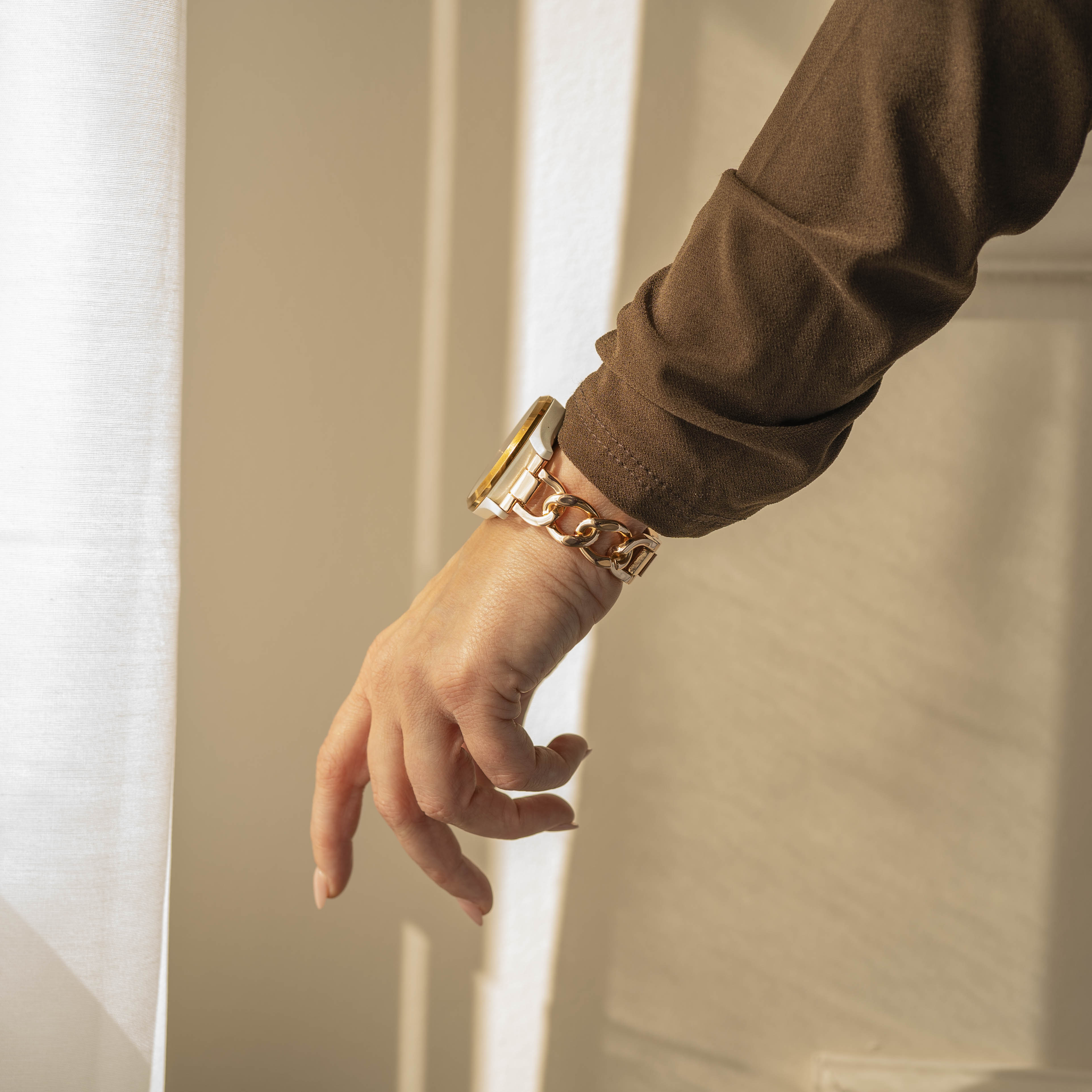 Bracelet chaîne acier Samsung Galaxy Watch 6 Classic 43mm (or rose)