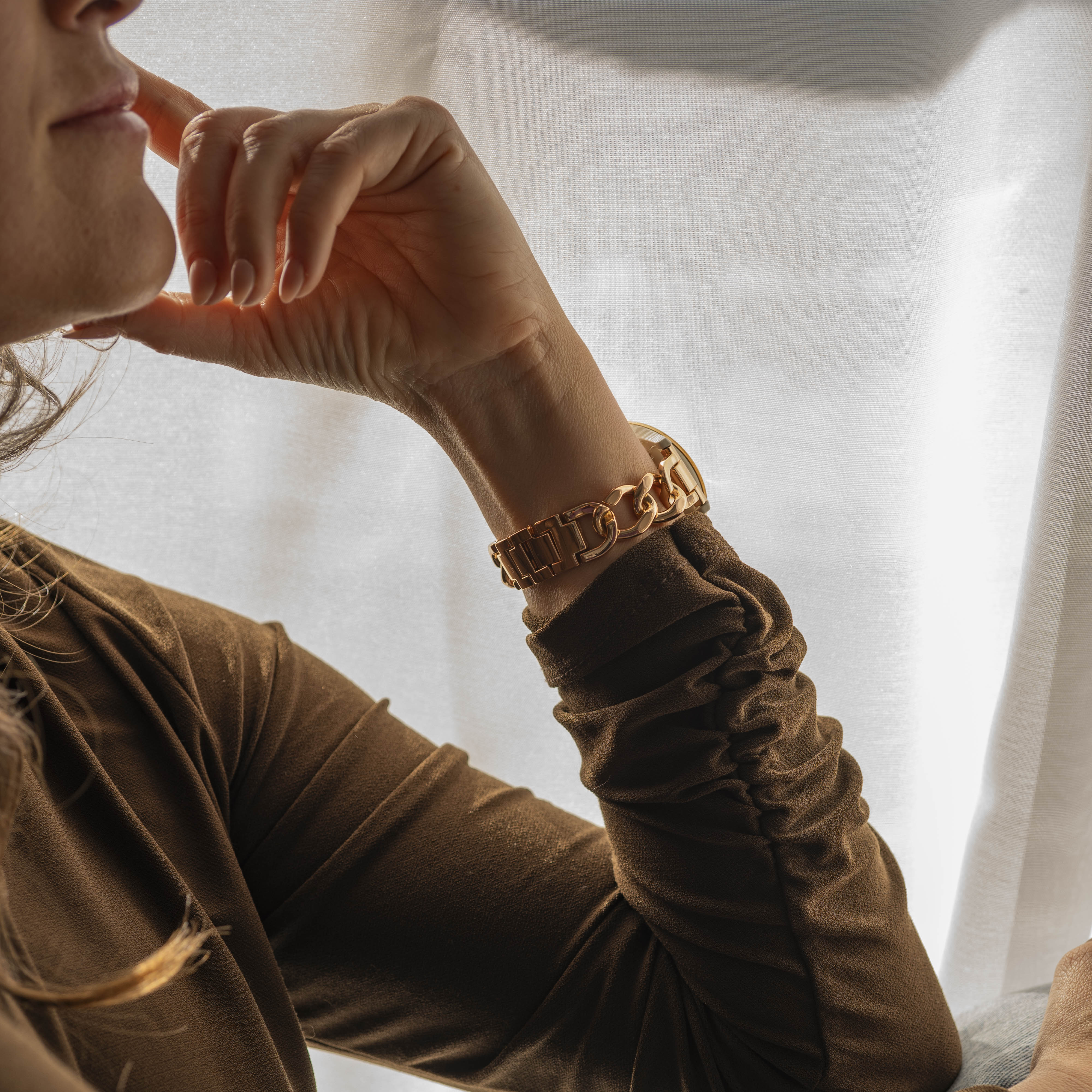 Bracelet chaîne acier Samsung Gear Sport (or rose)