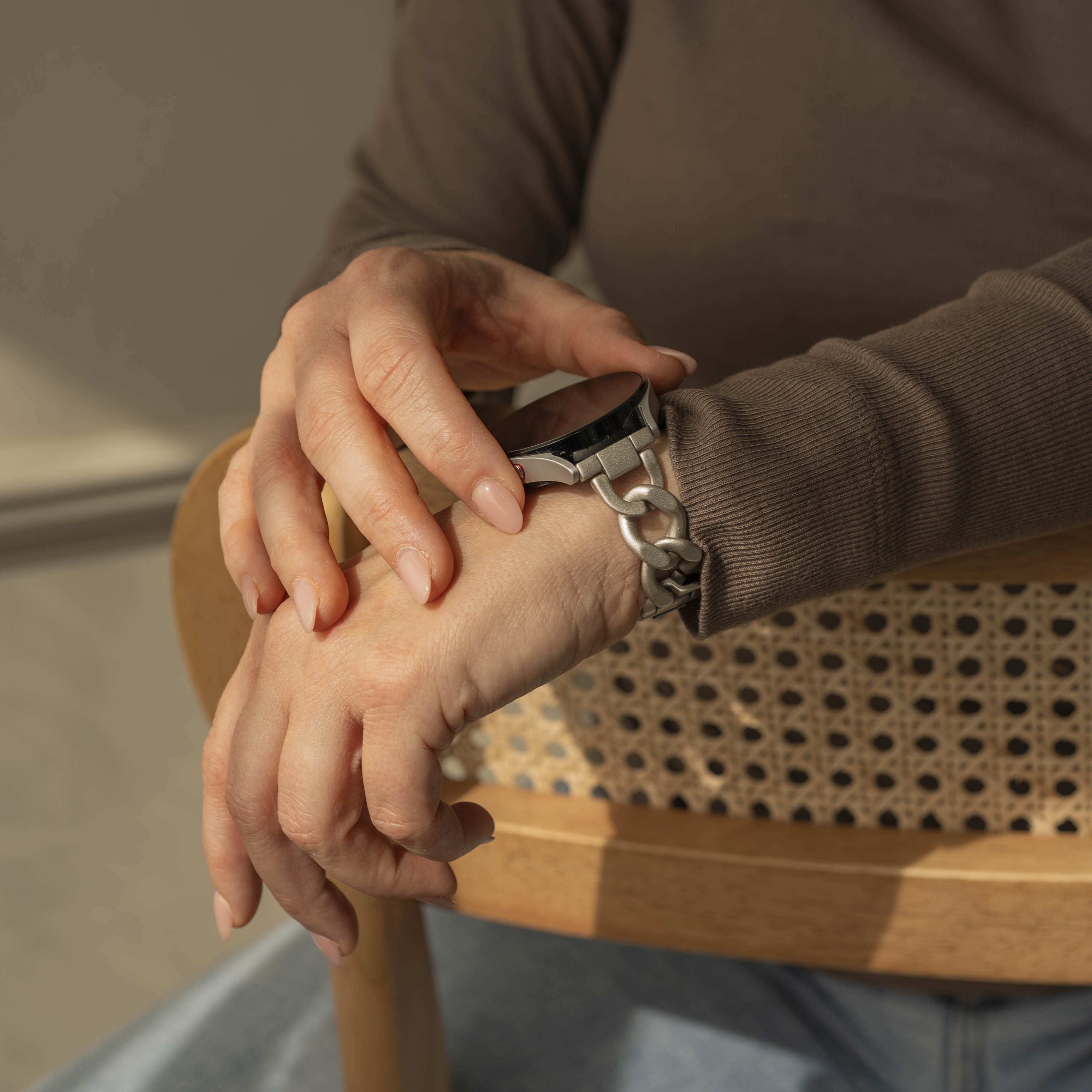 Bracelet chaîne acier Samsung Galaxy Watch 4 - 44mm (lumière stellaire)