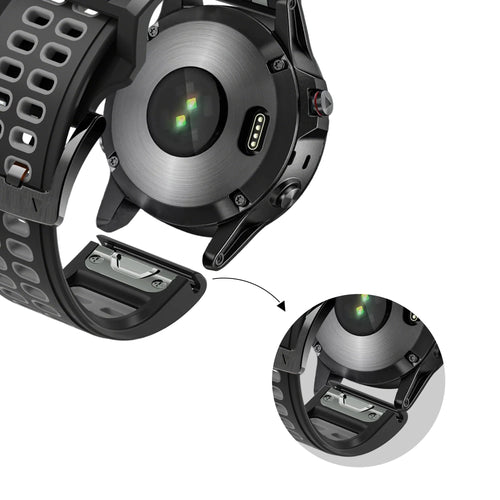 Bandz Garmin Fenix 8 - 47mm Buckled Sport Strap (Black/Grey)