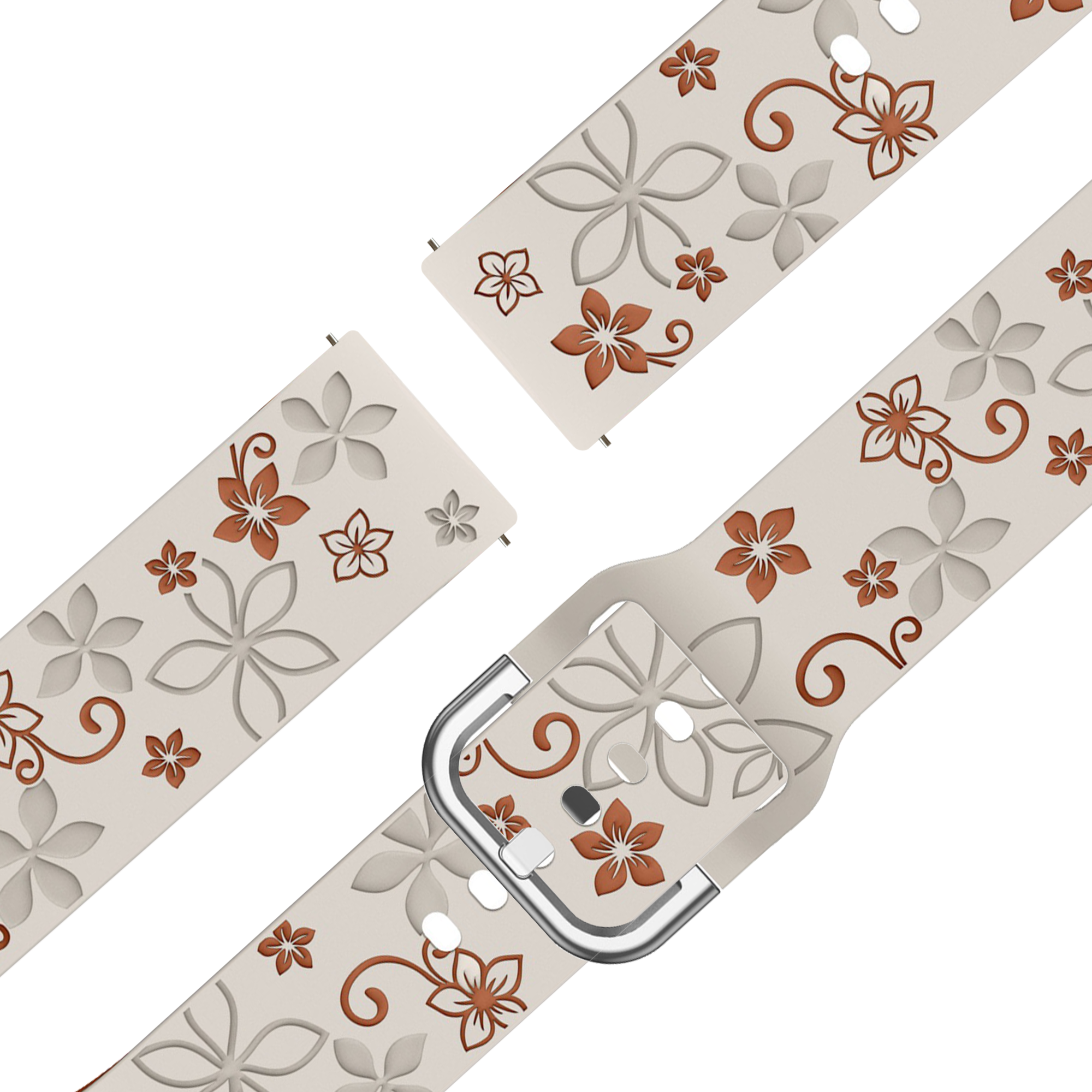 Bandz Garmin Forerunner 645 Silicone Strap 'Flowers' (Starlight/Brown)