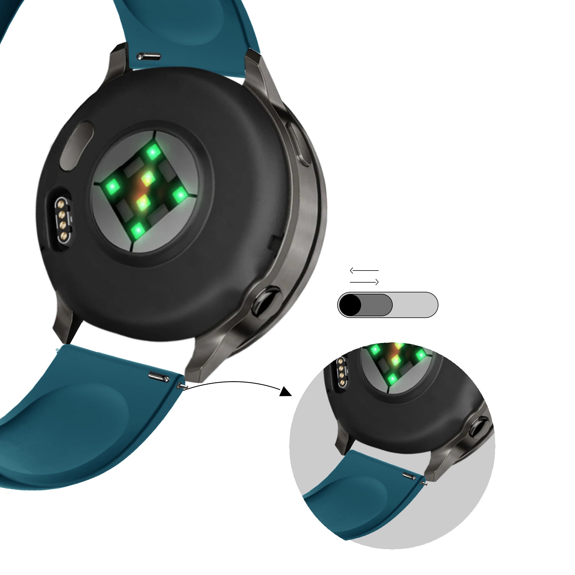 Bandz Garmin Forerunner 265 Sport Strap 'Deluxe' (Rock Green)