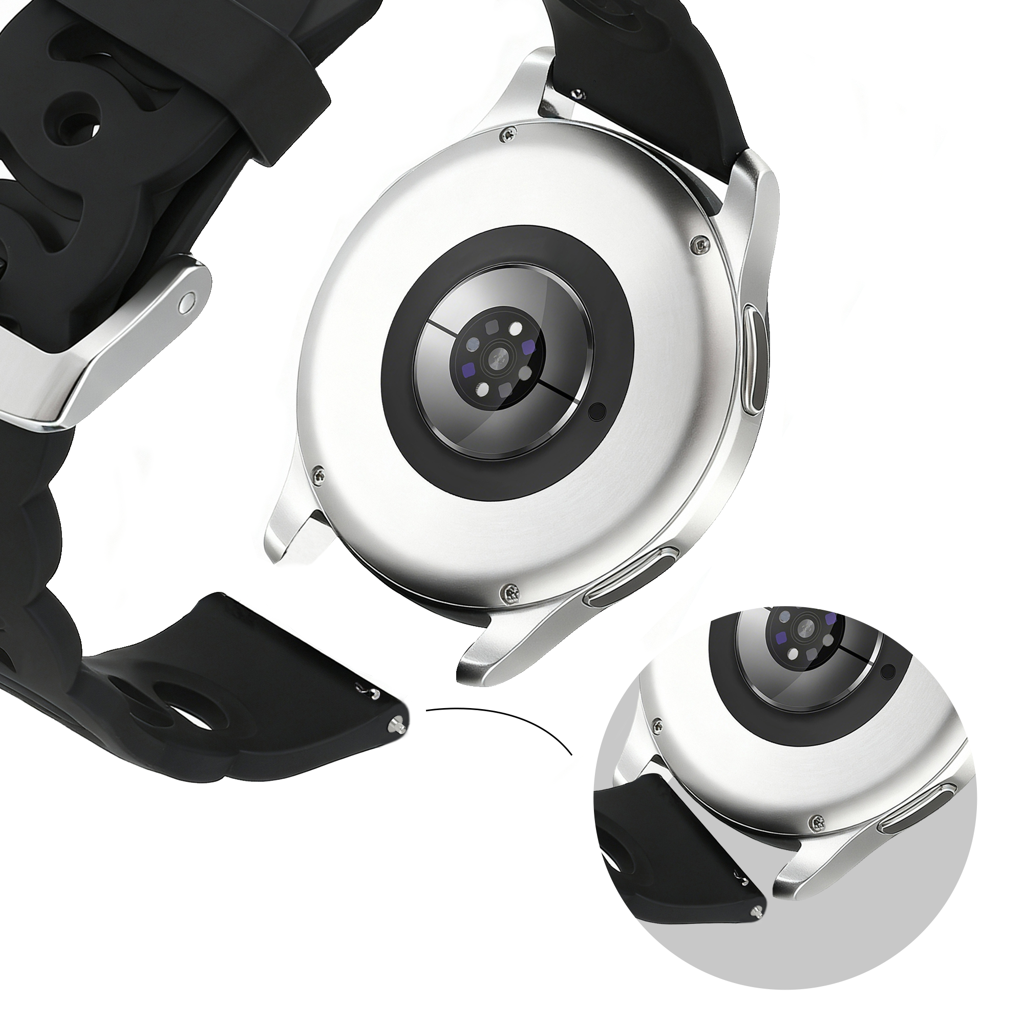 Bandz Bracelet silicone 'Chaînes' Withings Steel HR Sport (noir)