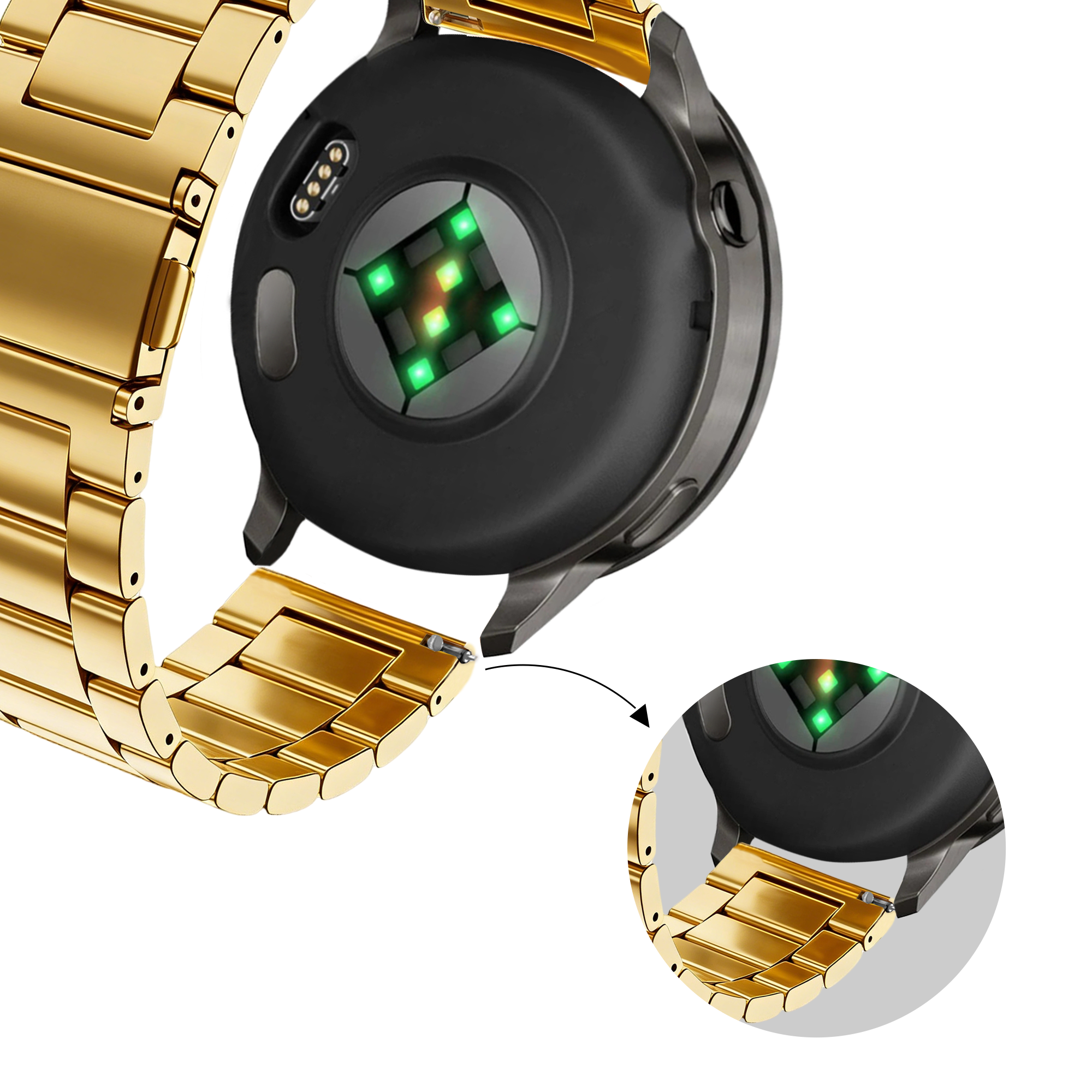 Bandz Bracelet acier 'Classic' Garmin Vivoactive 6 (or)