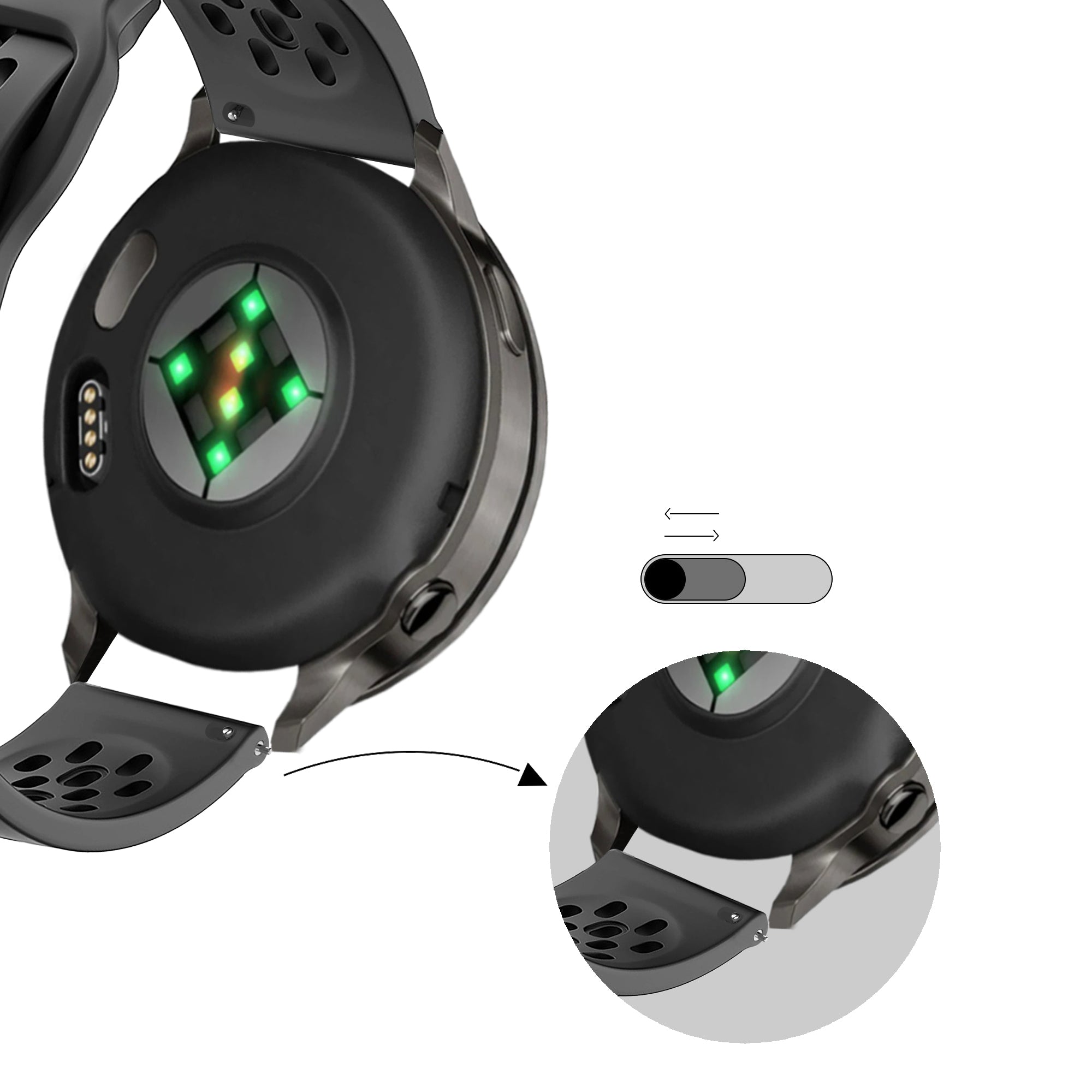 Bandz Garmin Venu 4 - 45mm Silicone Strap 'Air' (Dark Grey)