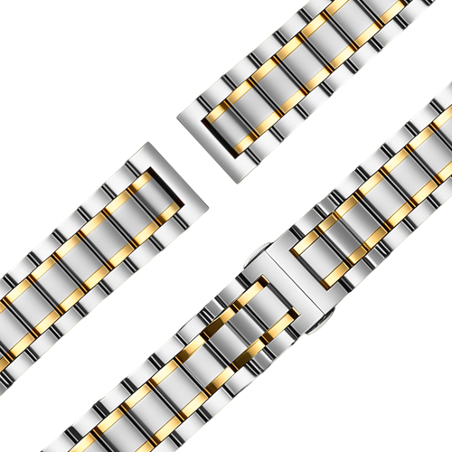 Bandz Garmin Forerunner 245 Steel Link Strap 'Deluxe' (Silver/Gold)