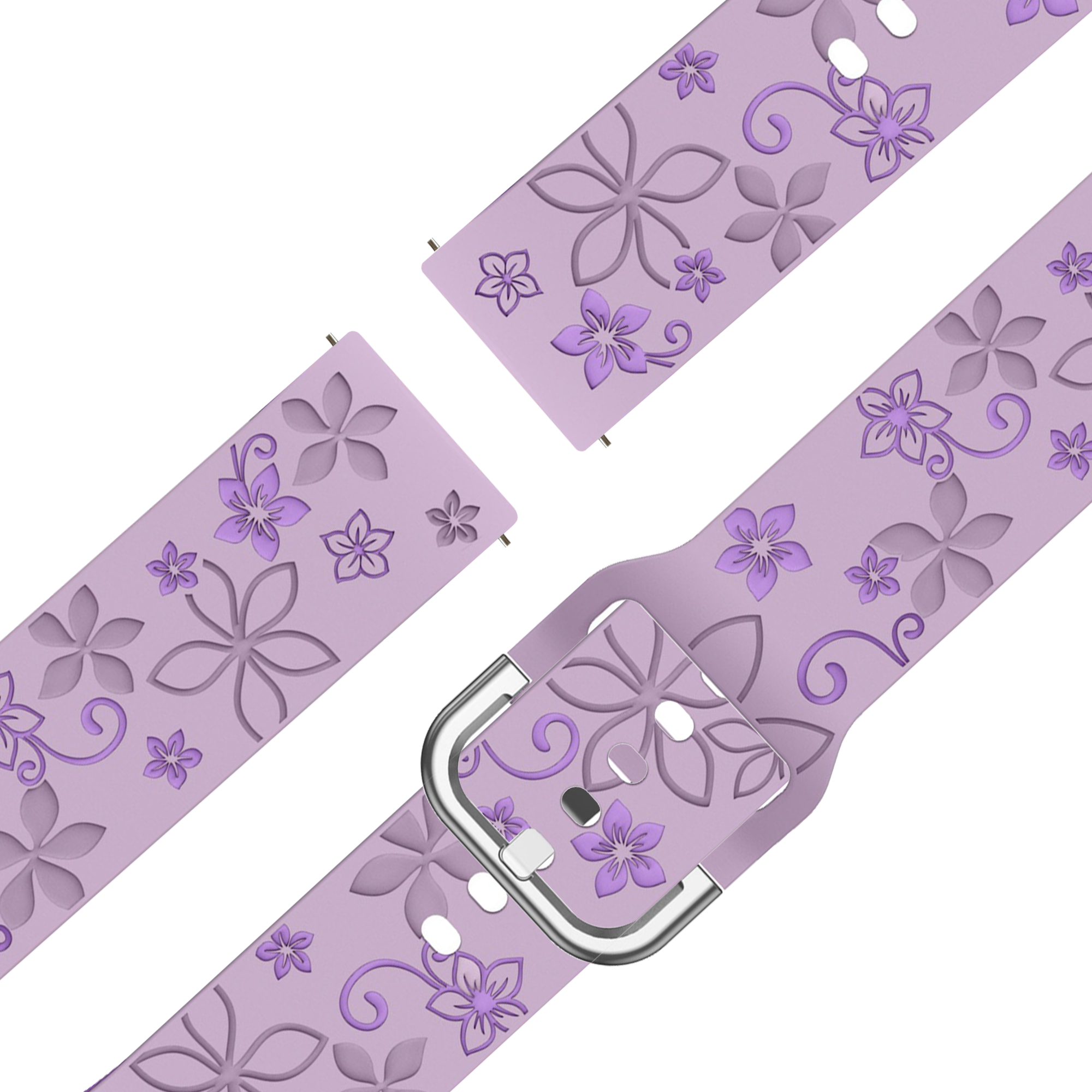 Bandz Bracelet silicone 'Fleurs' Garmin Forerunner 645 (lilas/violet)