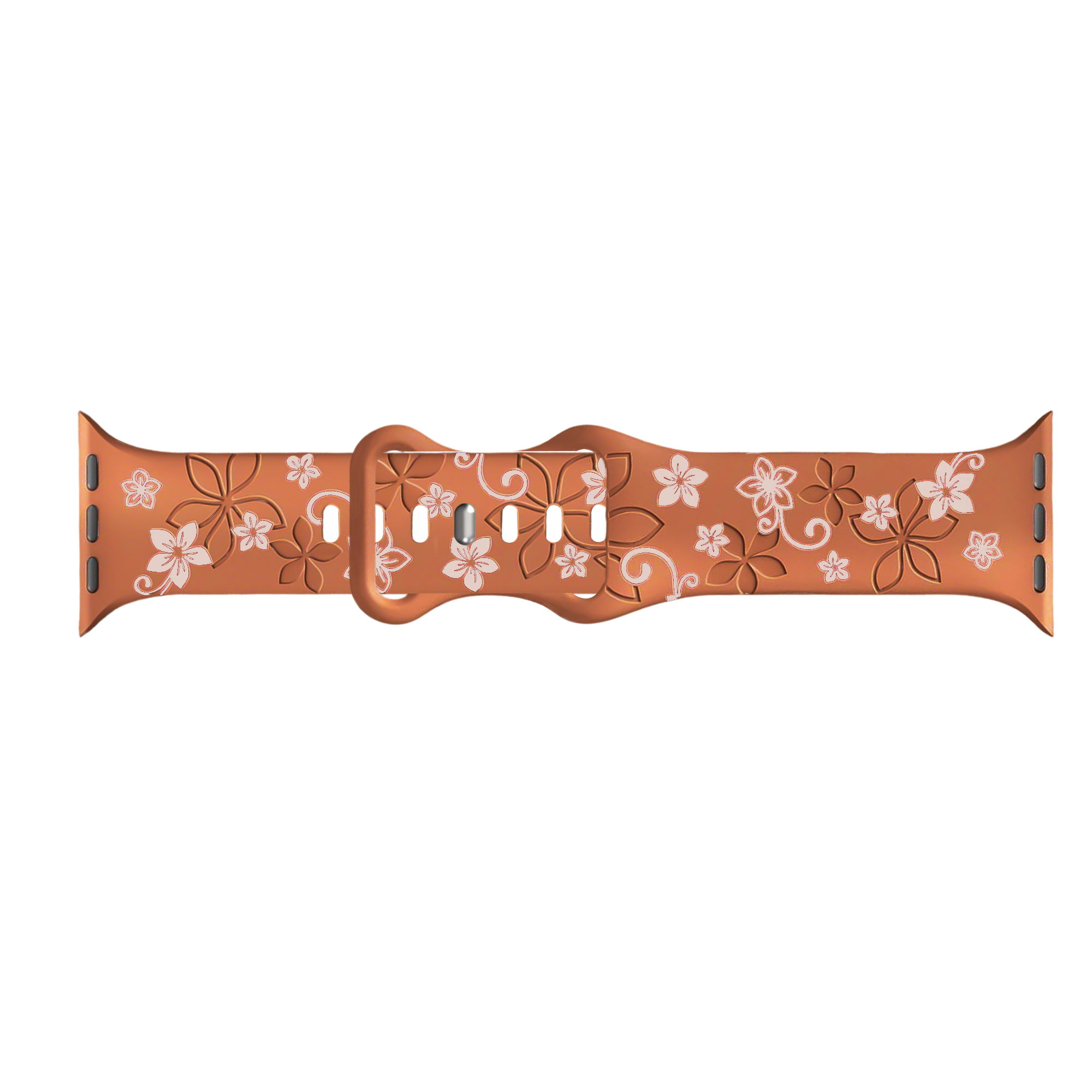 Apple Watch Flower Silicone Strap (Beige/Brown)