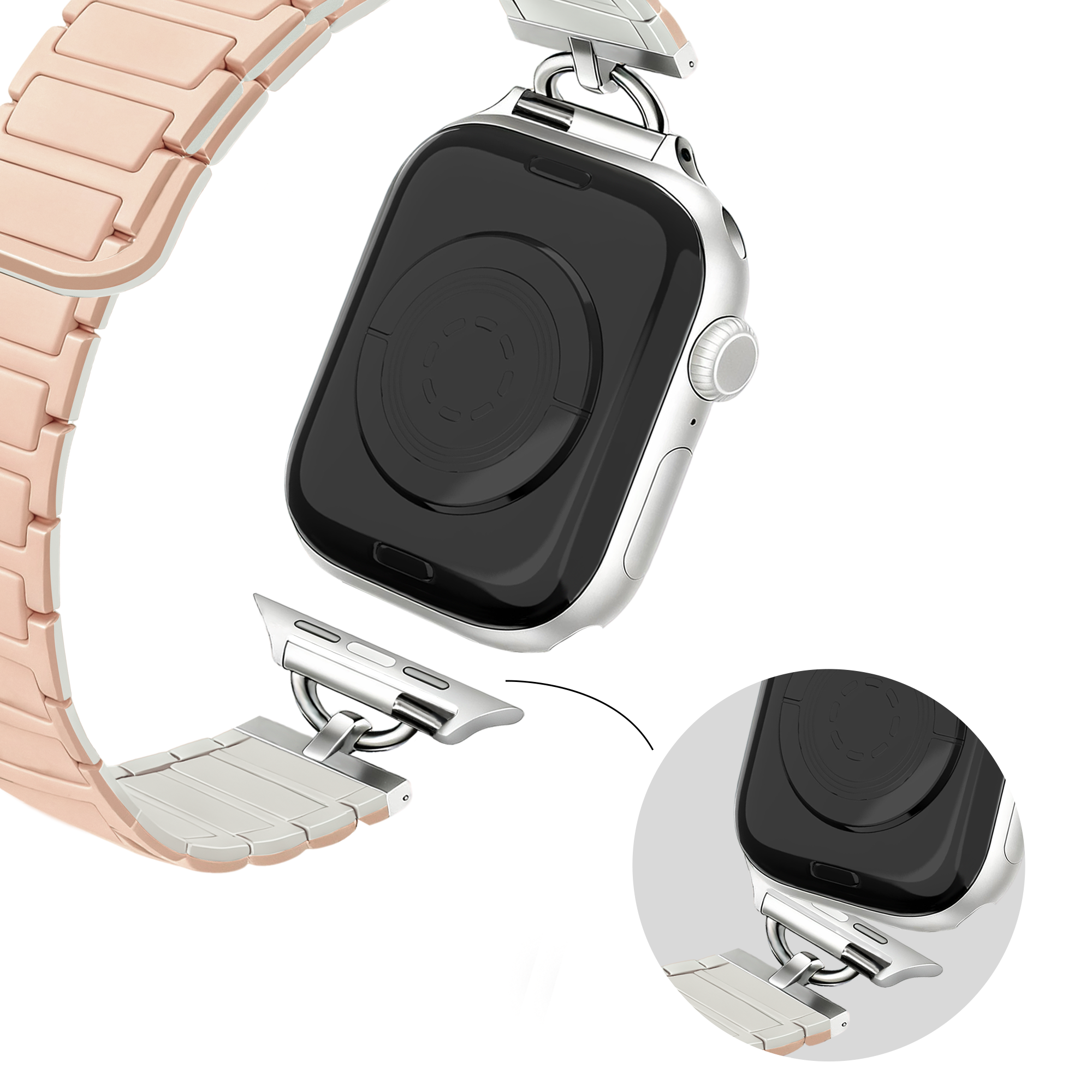 Bandz Apple Watch Magnetic Silicone Strap 'Slim' (Milk Tea)