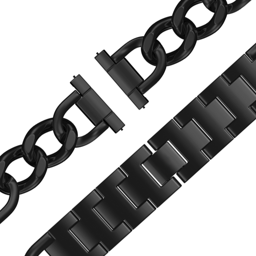 Bandz Bracelet métal 'Chaînes' Garmin Venu 2s (noir)