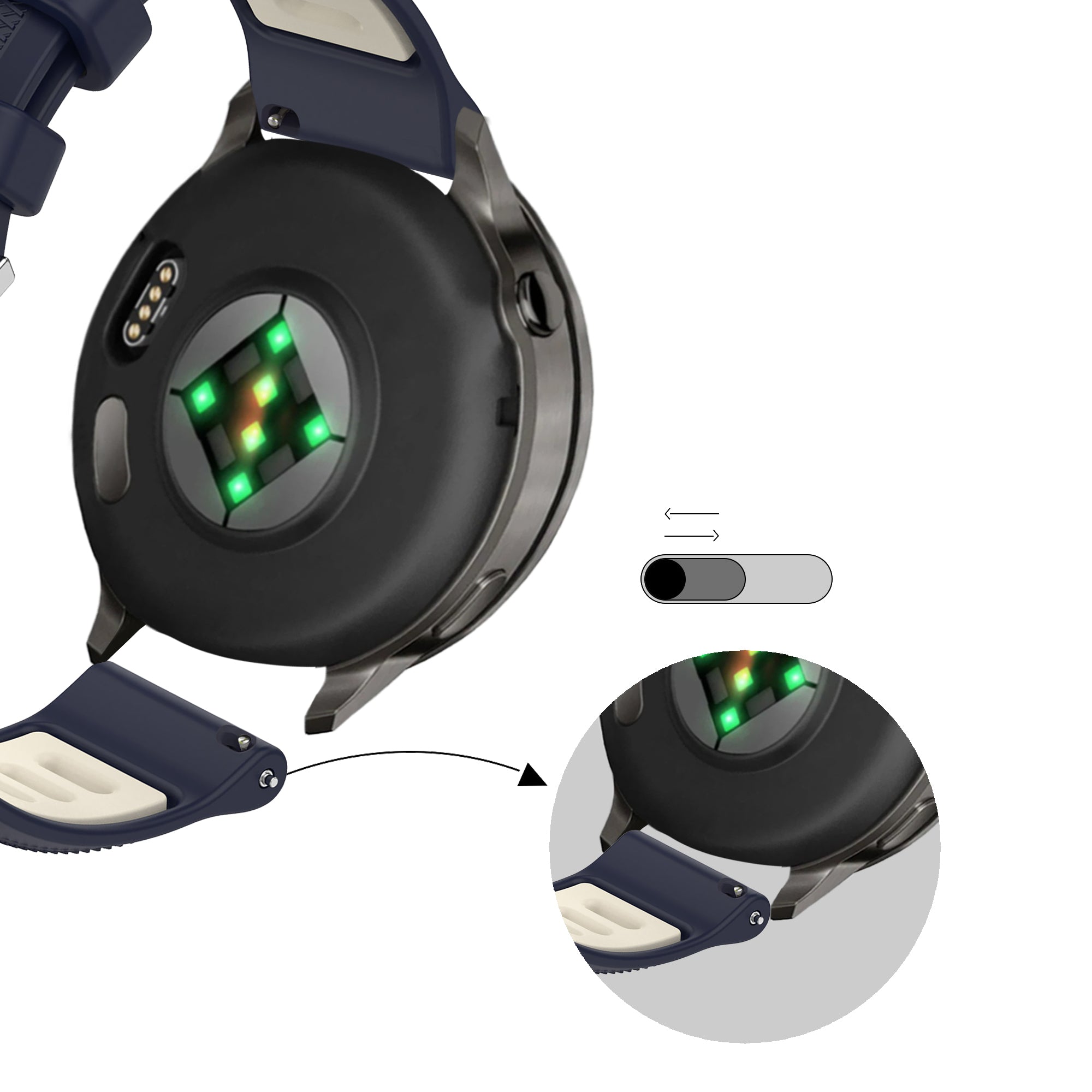 Bandz Garmin Venu 3s Sport Strap with Buckle (Dark Blue/Beige)