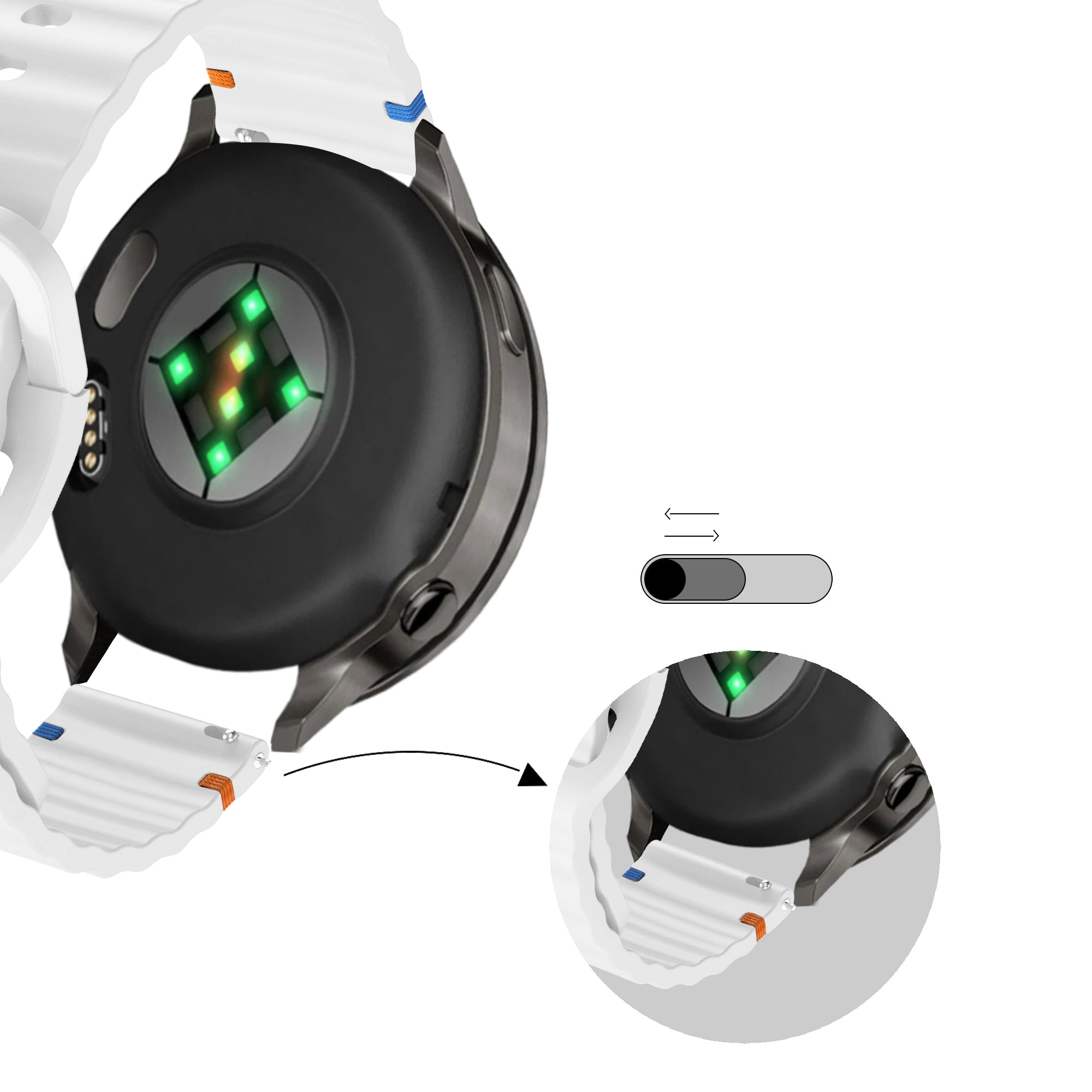 Bandz Garmin Venu 4 - 45mm Silicone Strap 'Wave' (White)