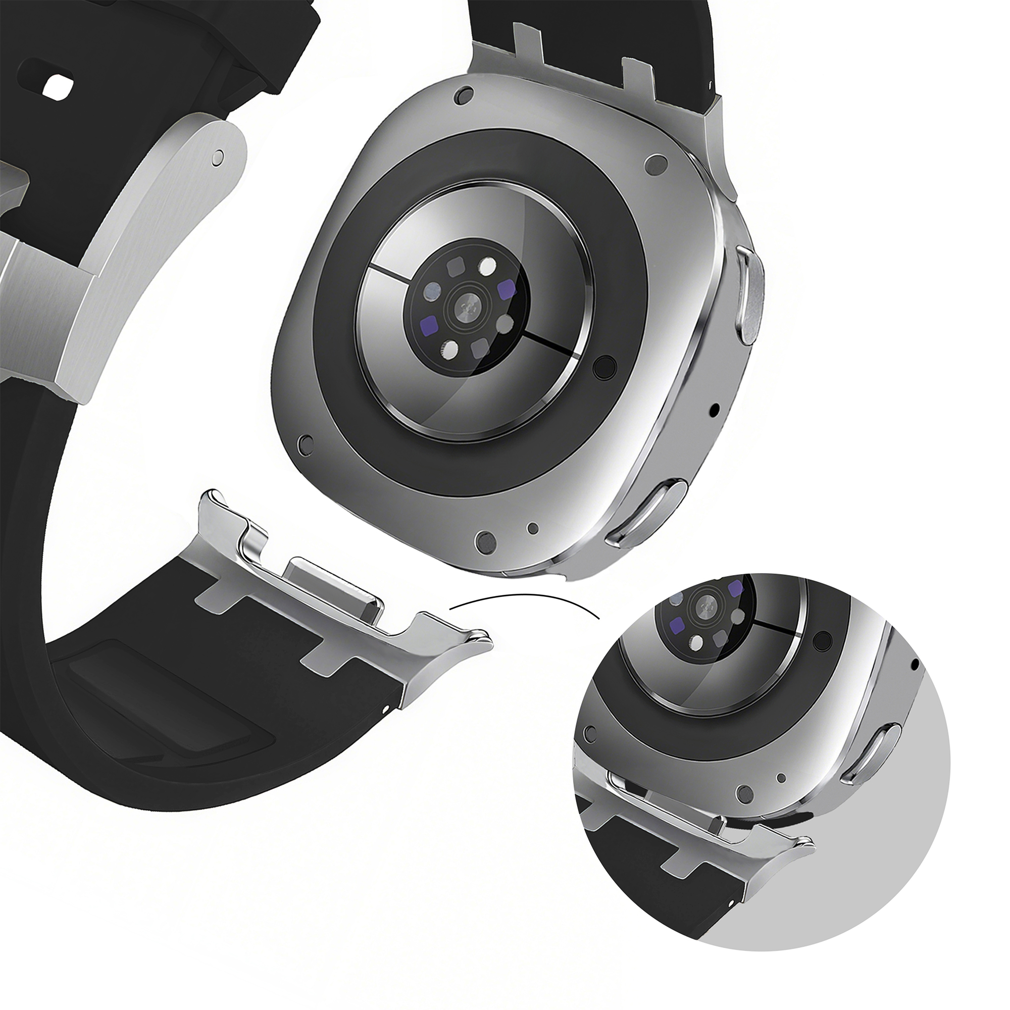 Bandz Bracelet silicone 'Luxe Liquid' Samsung Galaxy Watch 8 - 40mm (noir)